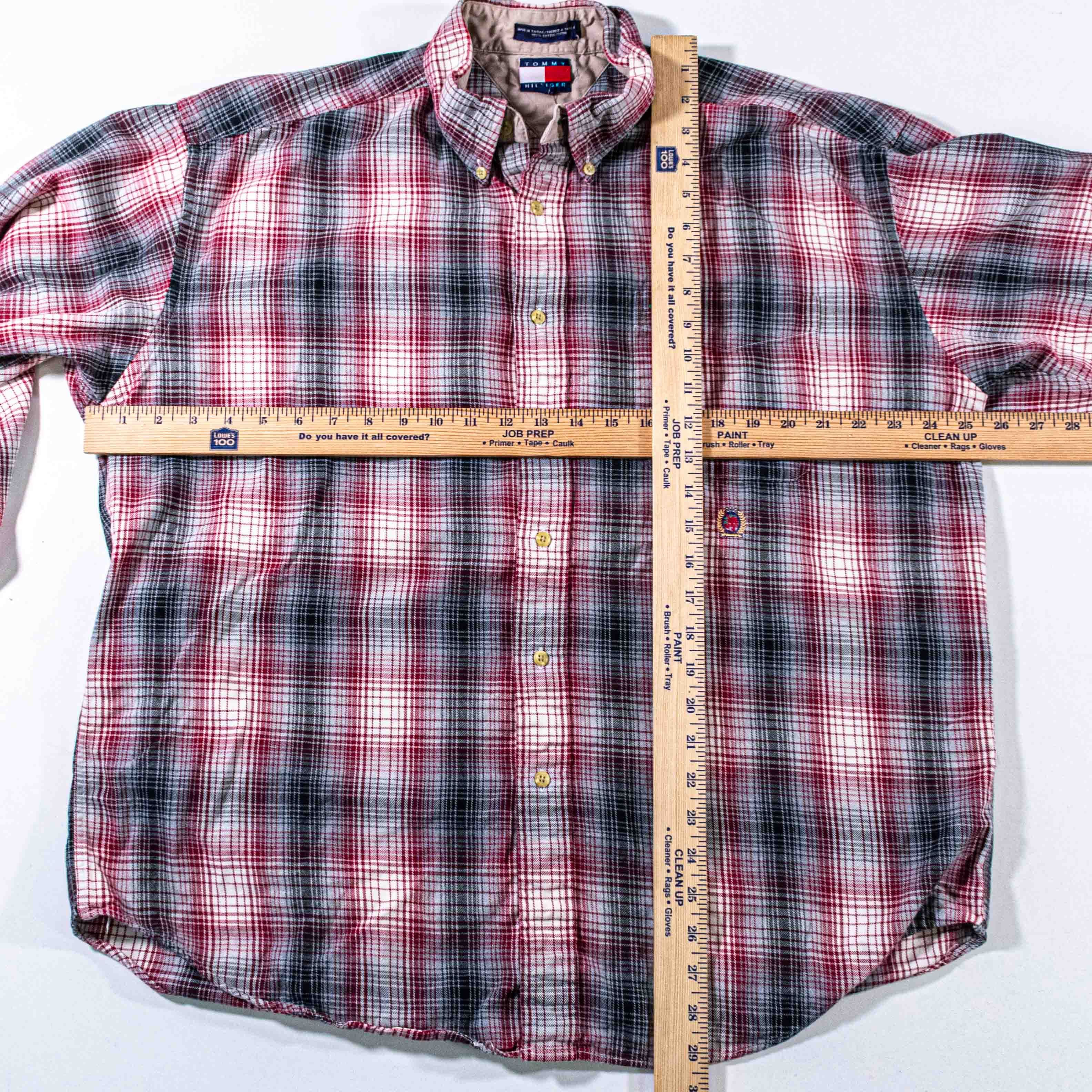 Tommy Hilfiger Vintage 90s Tommy Hilfiger Crest Plaid Button Down Shirt XL Size US XL / EU 56 / 4 - 3 Thumbnail