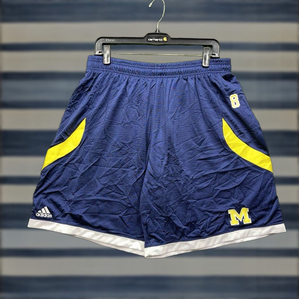 Adidas VINTAGE adidas Michigan Wolverines Shorts Mens XL Blue Jersey Logo Embroidered Team Issued Basketball Y2K Size US 36 / EU 52 - 1 Thumbnail