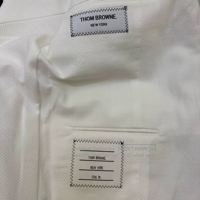 Thom Browne Thom Browne White Four Stripe Jacket - Gold Button Design Size XS / US 0-2 / IT 36-38 - 7 Thumbnail
