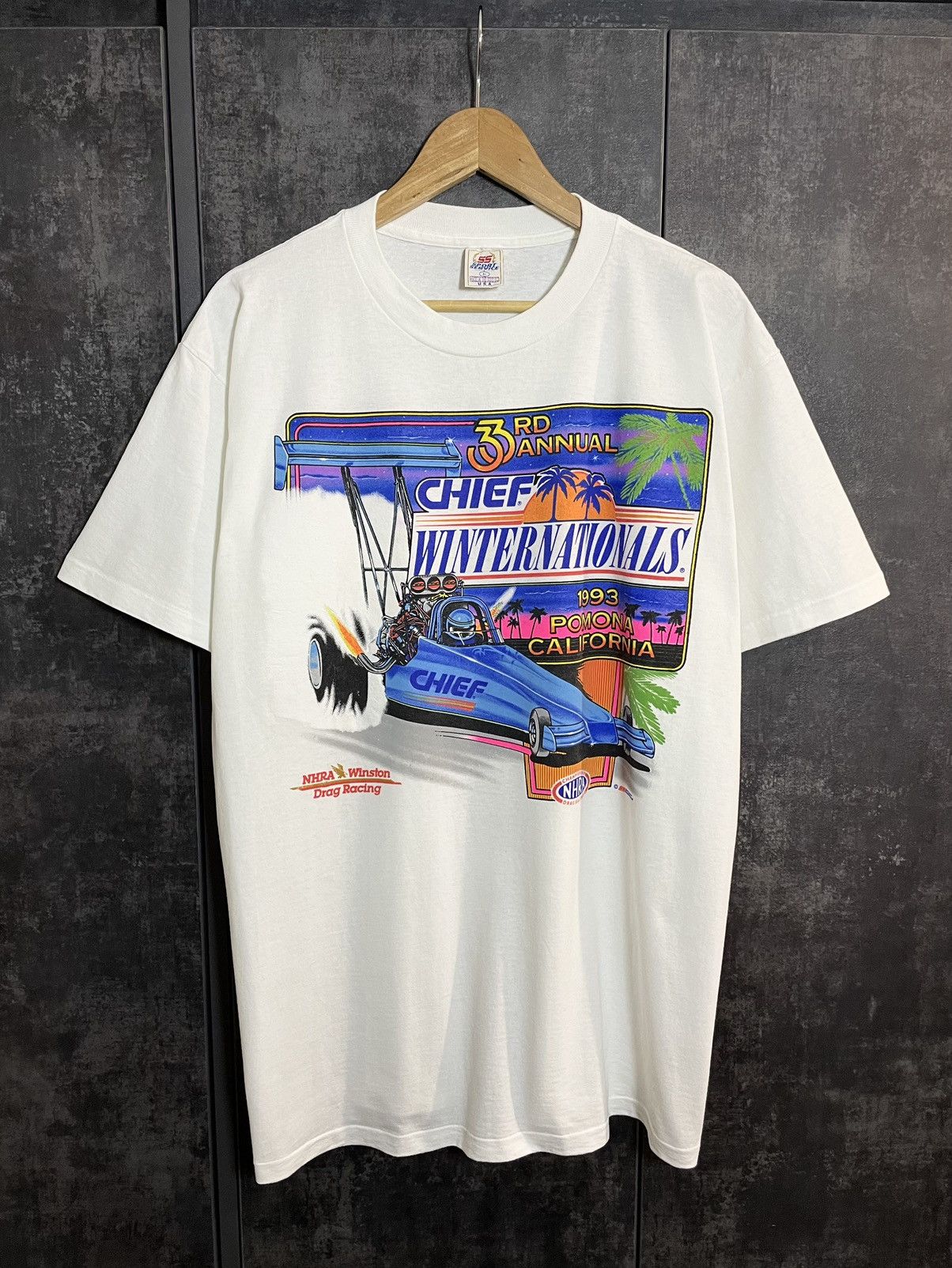 Vintage Vintage 90s Nhra Winston Drag Racing Chief Tshirt USA Fox Size US XL / EU 56 / 4 - 2 Thumbnail
