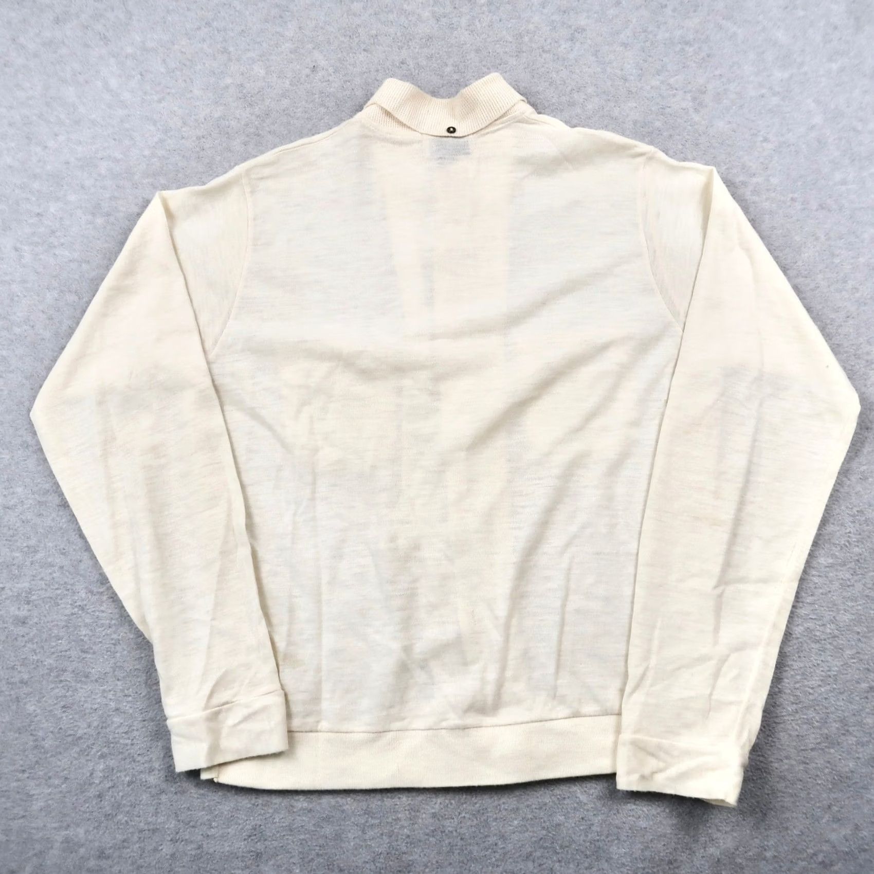 Vintage VINTAGE Campus Shirt Womens M Ivory 60s Di Firenze by 60s Mod Acrylic Knit Button Up Size M / US 6-8 / IT 42-44 - 2 Thumbnail