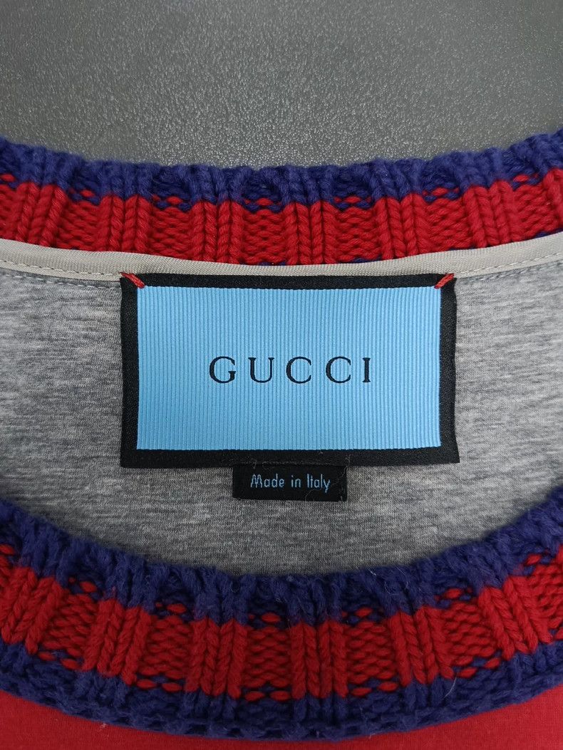 Gucci Gucci Double Glogo diamond print knitted collar sweatshirt Size US L / EU 52-54 / 3 - 3 Thumbnail