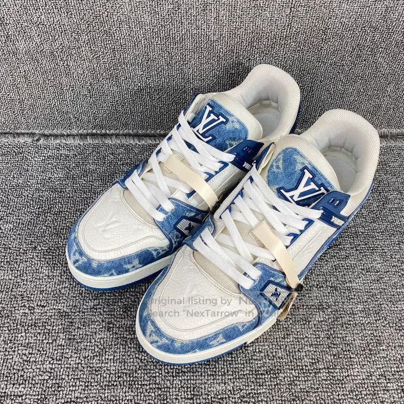Louis Vuitton Louis Vuitton Blue and white denim sandals shoes Size US 7.5 / EU 40-41 - 1 Thumbnail