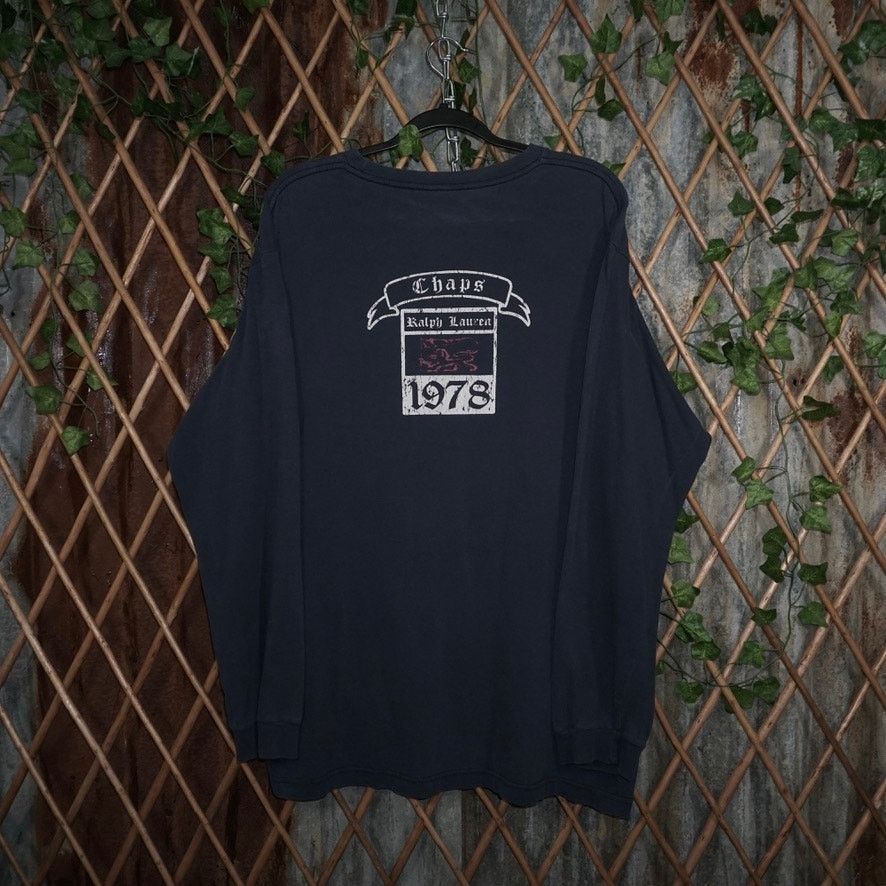 Ralph Lauren XL - Vintage Y2K chaps Ralph Lauren fade long sleeve t-shirt Size US XL / EU 56 / 4 - 3 Thumbnail