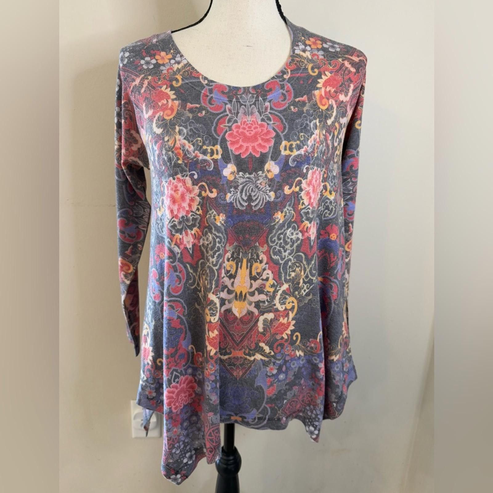 Other Soft Surroundings multicolored floral sweater SZ PXS Size XS / US 0-2 / IT 36-38 - 4 Thumbnail