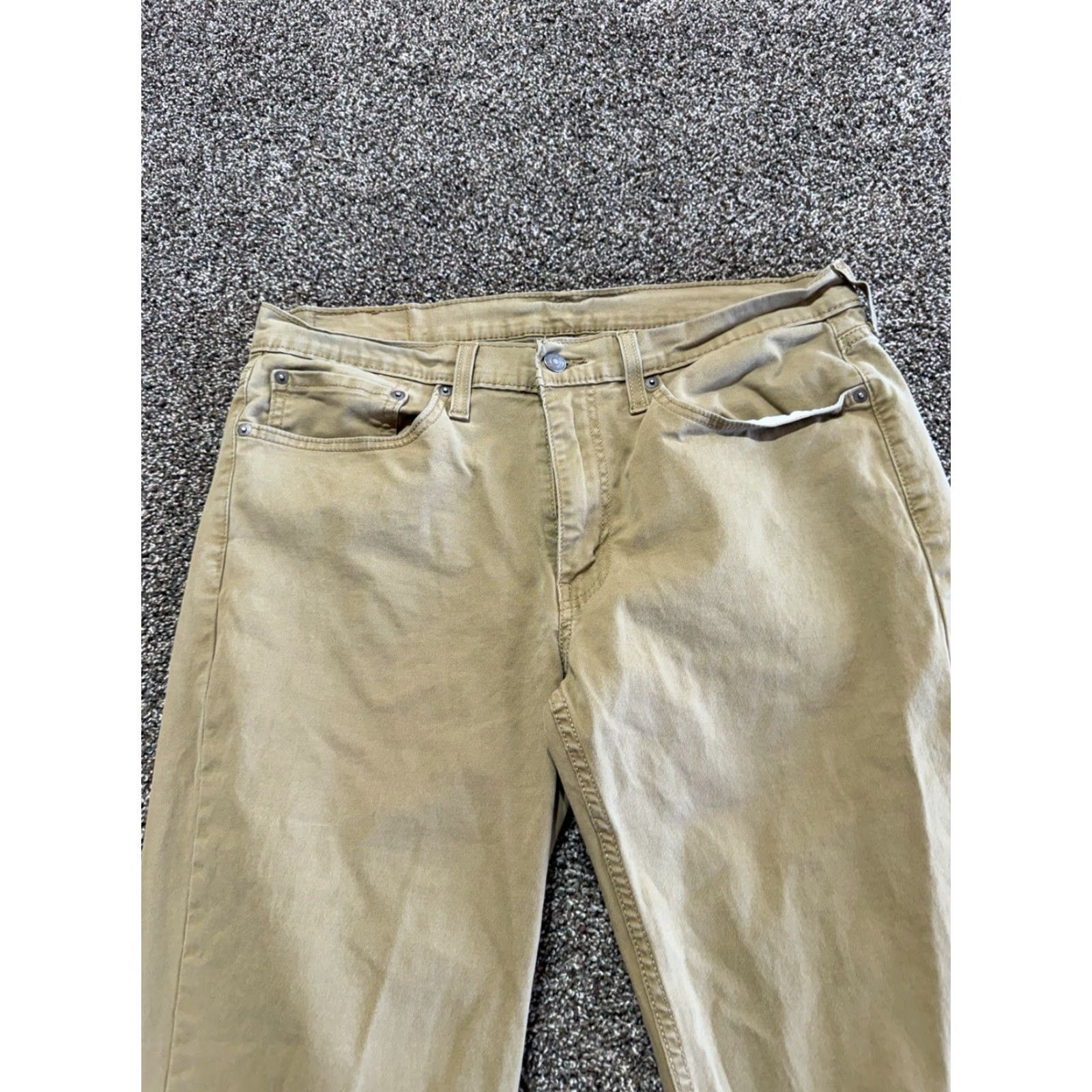 Levi's Levi’s 514 Straight Khakis Mens Pants 34 Beige Cotton Regular 34x30 Stretch Front Flat Front 5-Pocket Jeans Style Size US 34 / EU 50 - 3 Thumbnail