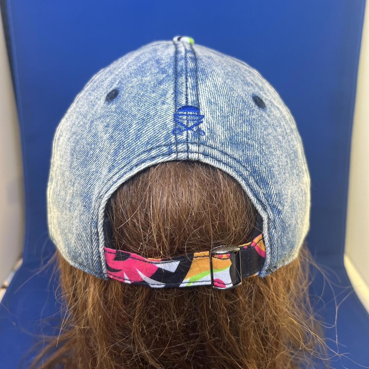 Designer Vibrant Denim Cap with Colorful Patterned Brim Size ONE SIZE - 5 Thumbnail