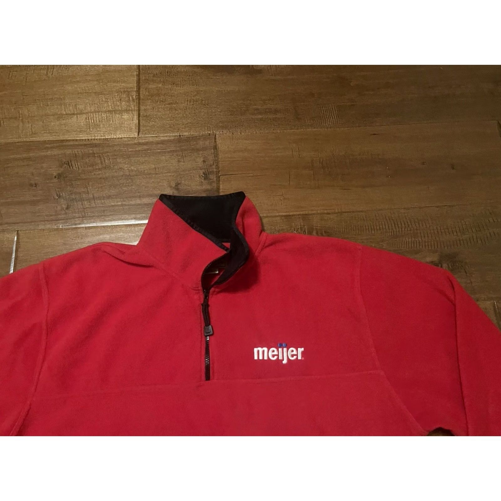 Vintage VINTAGE Meijer Supermarket Grocery Store Red Pullover Fleece Jacket Men XL Red 1/4 Zip Embroidered Chest Logo Size US XL / EU 56 / 4 - 2 Thumbnail