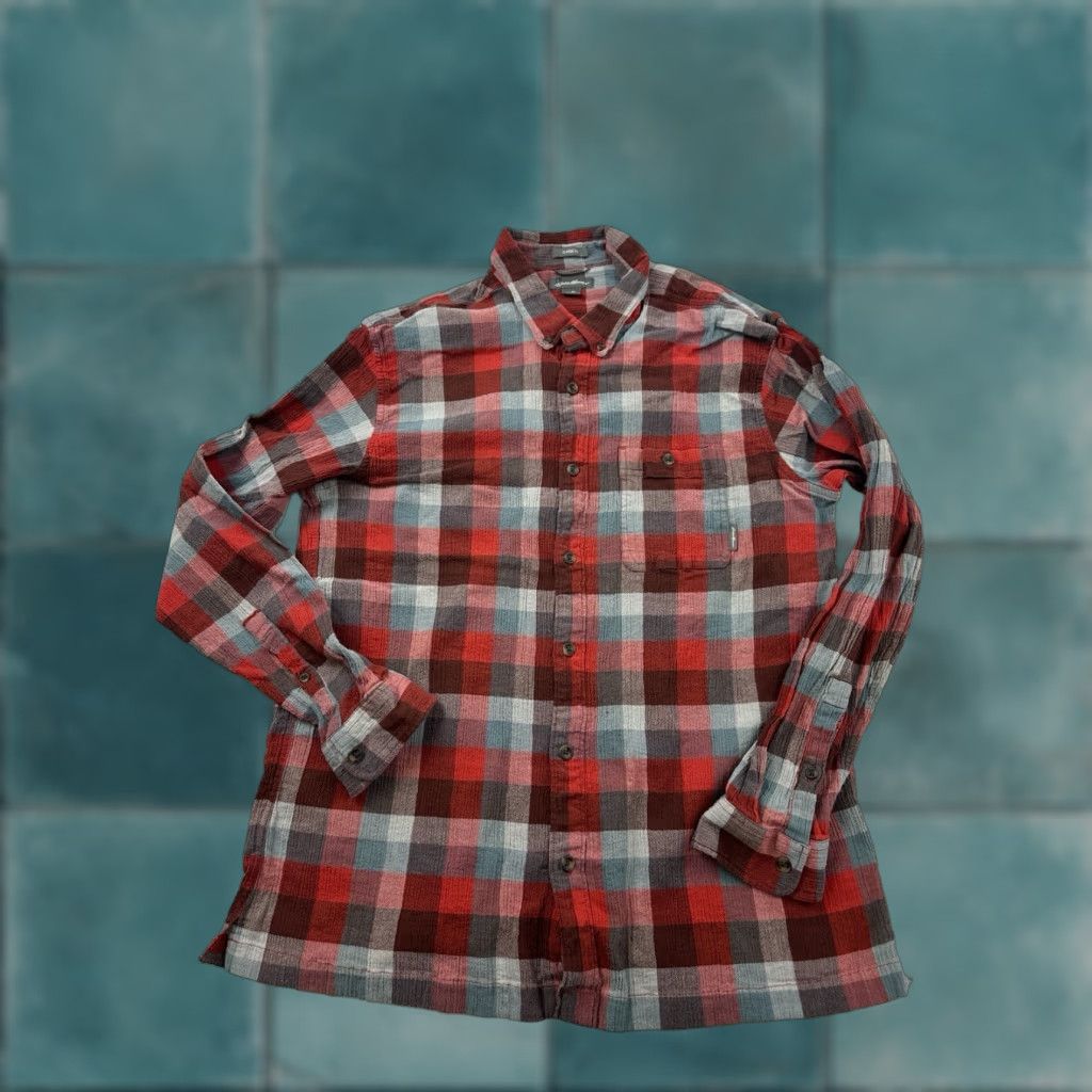Eddie Bauer Eddie Bauer Shirt Mens XL Red Gray Plaid Button-Up Lightweight Classic Fit Size US XL / EU 56 / 4 - 1 Thumbnail