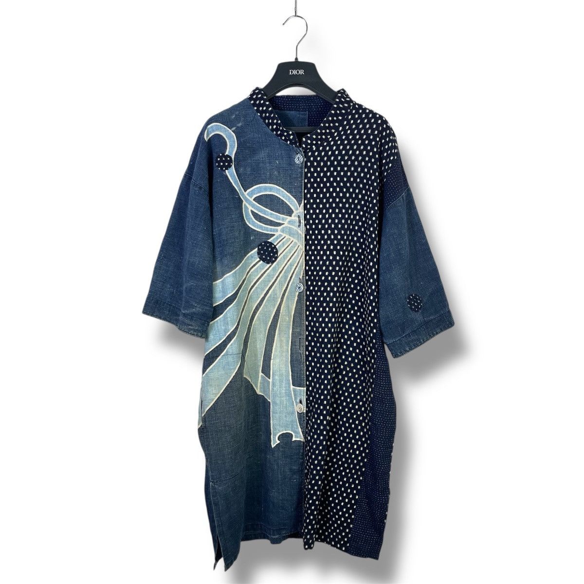 Japanese Brand Vintage Japanese Motif Indigo Boro Long Noragi Jacket Size US L / EU 52-54 / 3 - 1 Thumbnail