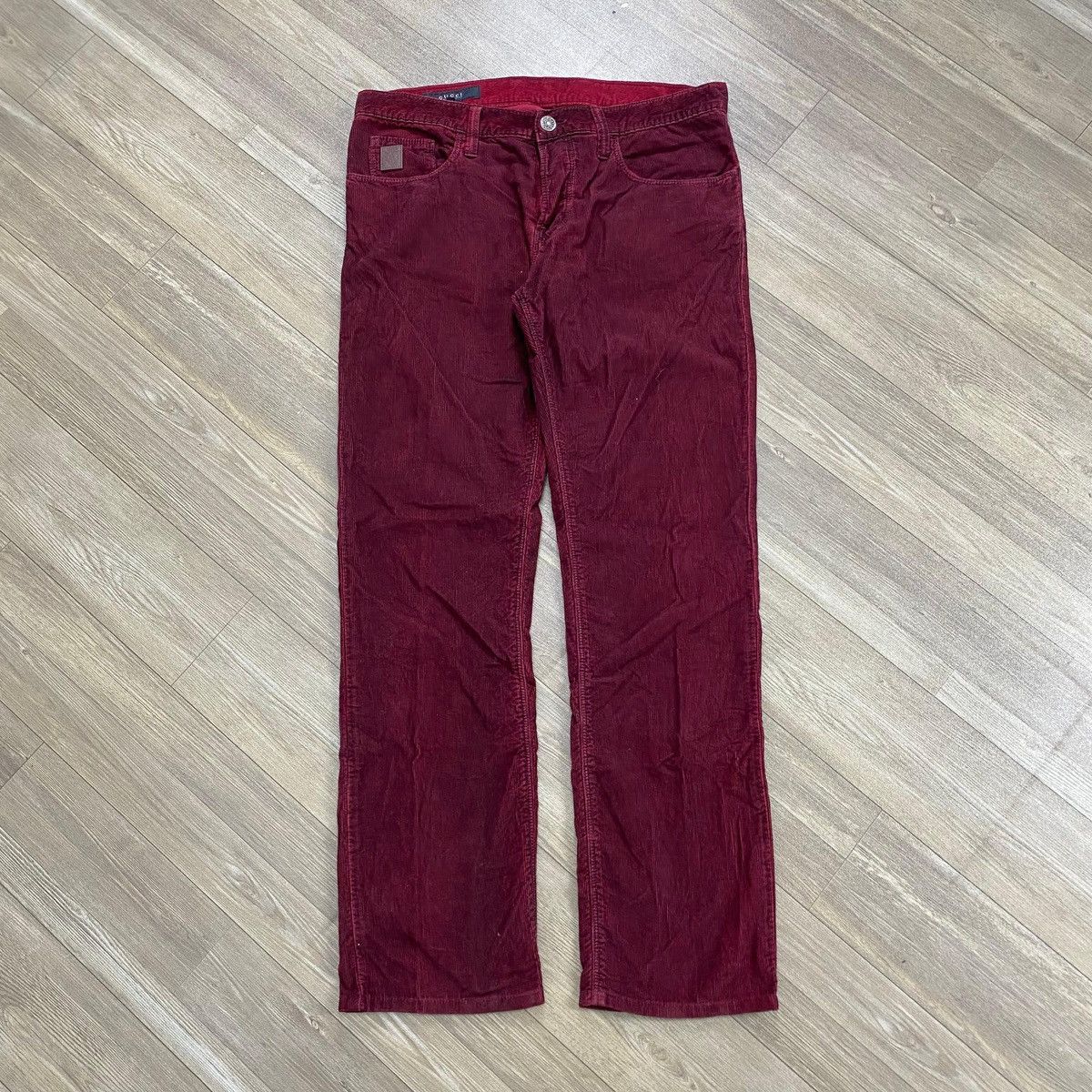 Gucci Vintage Gucci by Tom Ford Red Burgundy Corduroy Pants Luxury Size US 30 / EU 46 - 1 Thumbnail