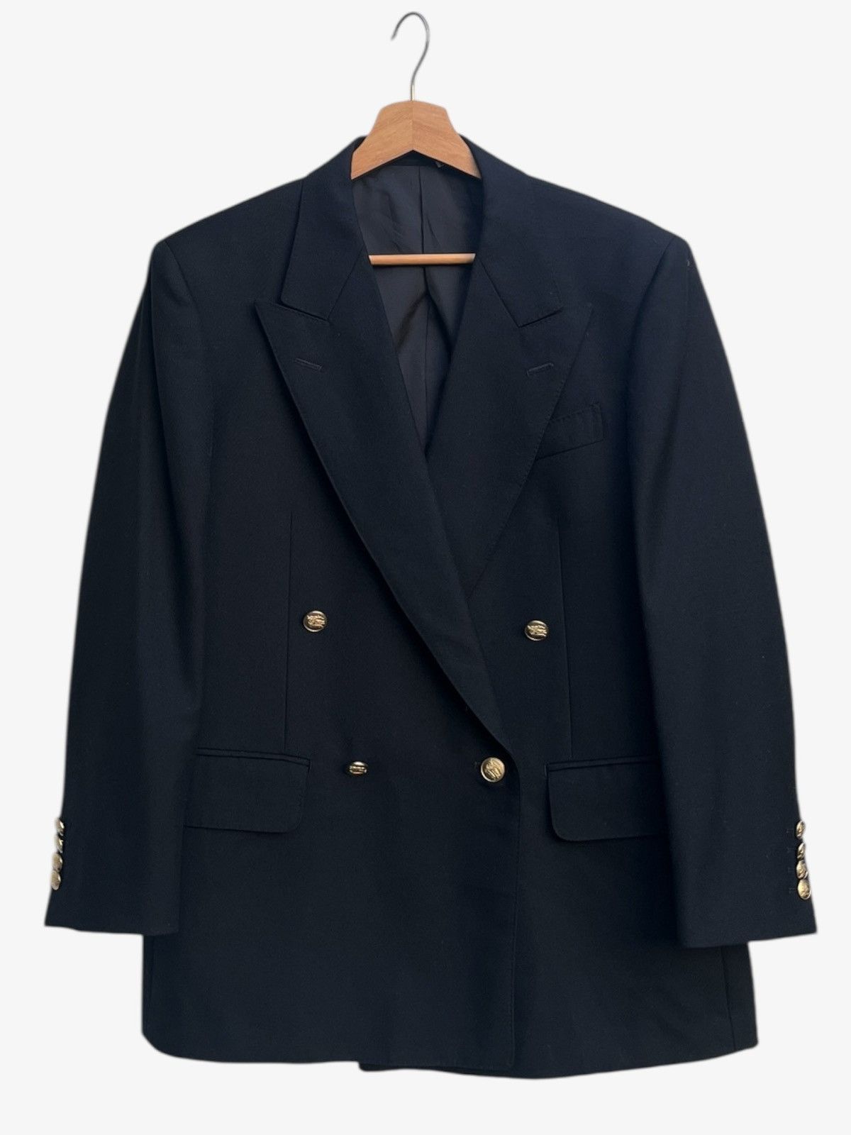 Burberry Burberrys Navy Double Breasted Tasmania Wool Golden Buttons Size US S / EU 44-46 / 1 - 2 Thumbnail