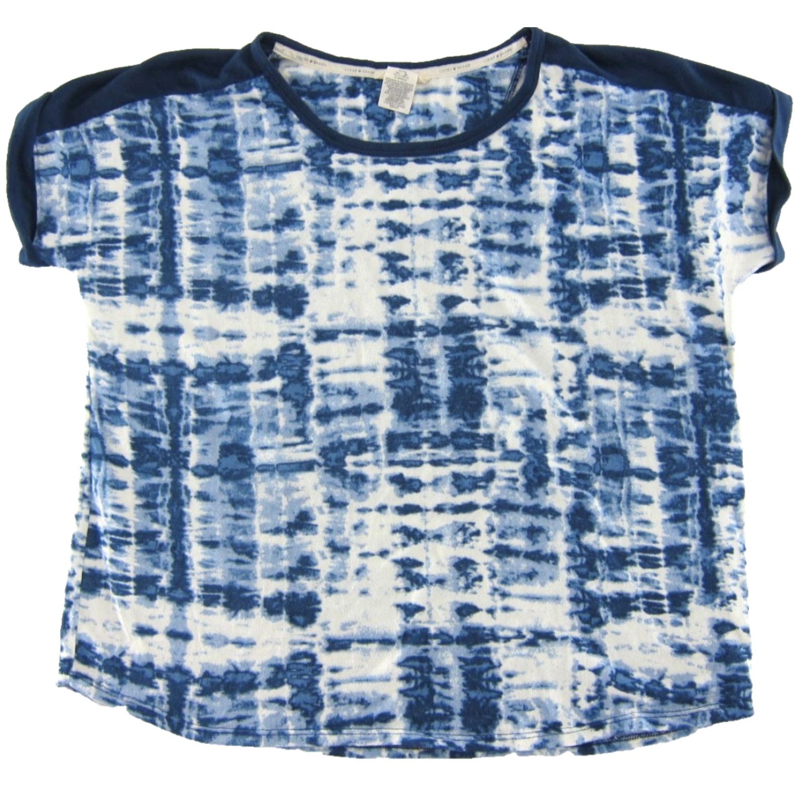 Lucky Brand Lucky Brand Blue White Tie Dye Cap Sleeve Tunic Blouse 2XL Womens Casual Summer Shirt Dressy? Size XXL / US 16-18 / IT 52-54 - 2 Thumbnail