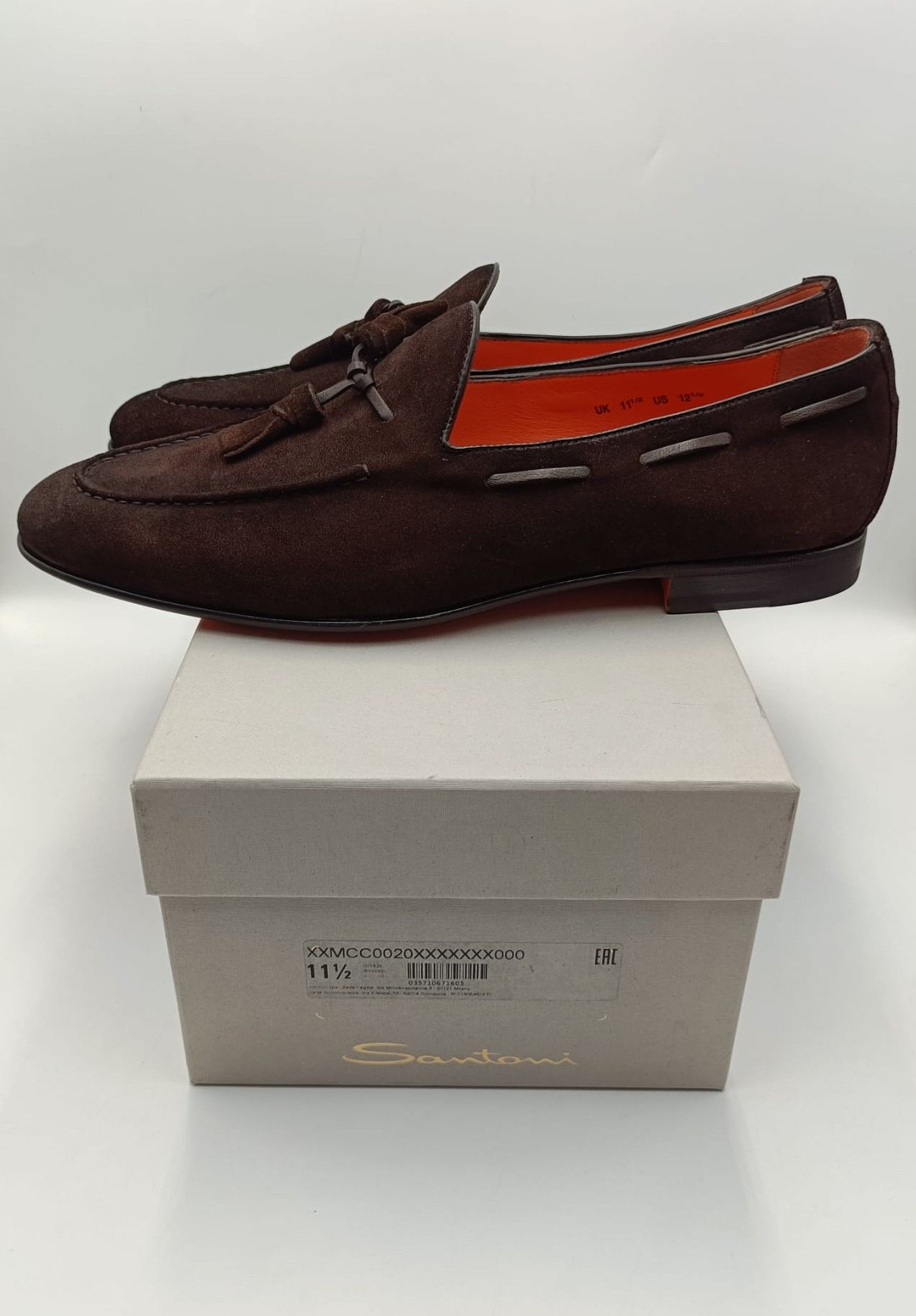 Santoni Santoni Tassel Loafers Suede Brown Size US 12.5 / EU 45-46 - 6 Thumbnail