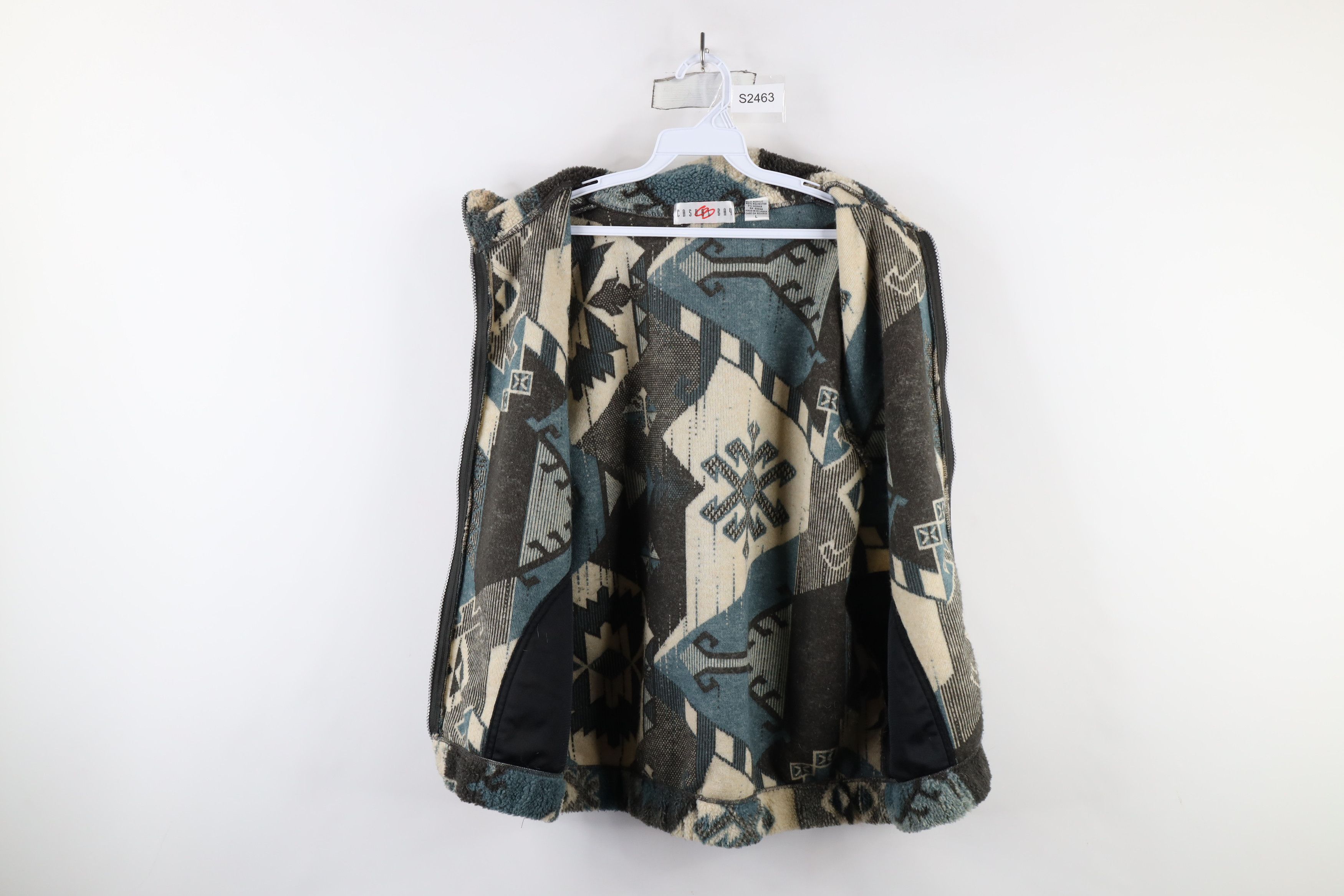 Vintage Vintage 90s Streetwear Abstract Deep Pile Fleece Vest Jacket Size L / US 10 / IT 46 - 8 Thumbnail