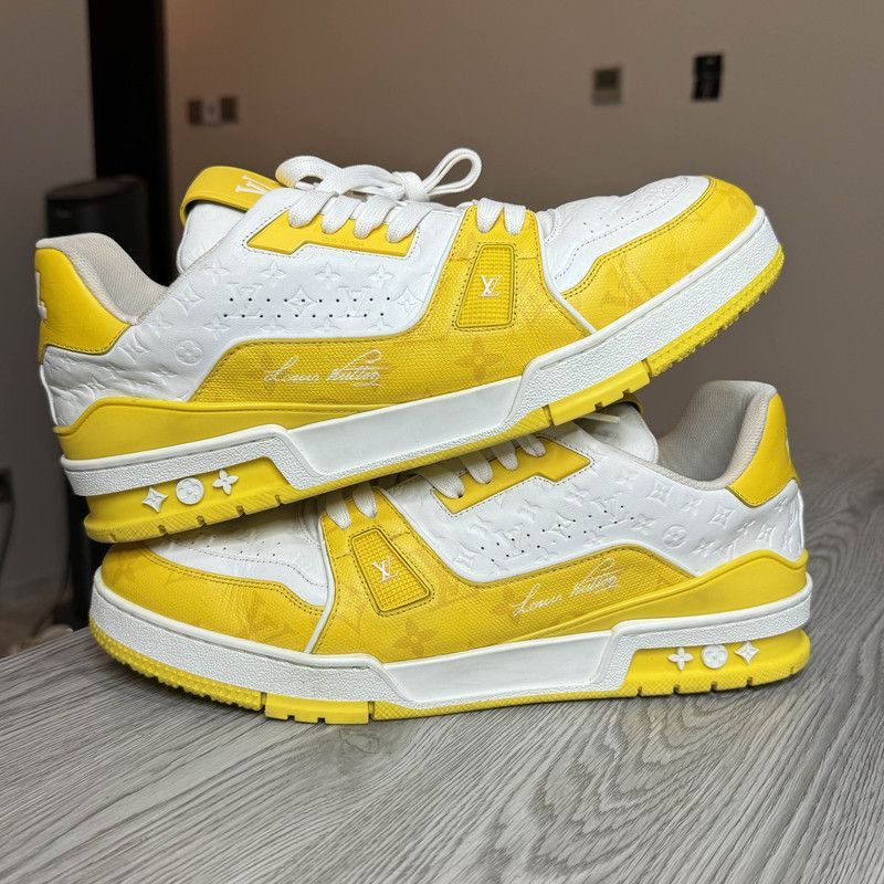 Louis Vuitton Louis Vuitton Trainer Fashion Sneakers in White Yellow -250 Size US 10.5 / EU 43-44 - 6 Thumbnail