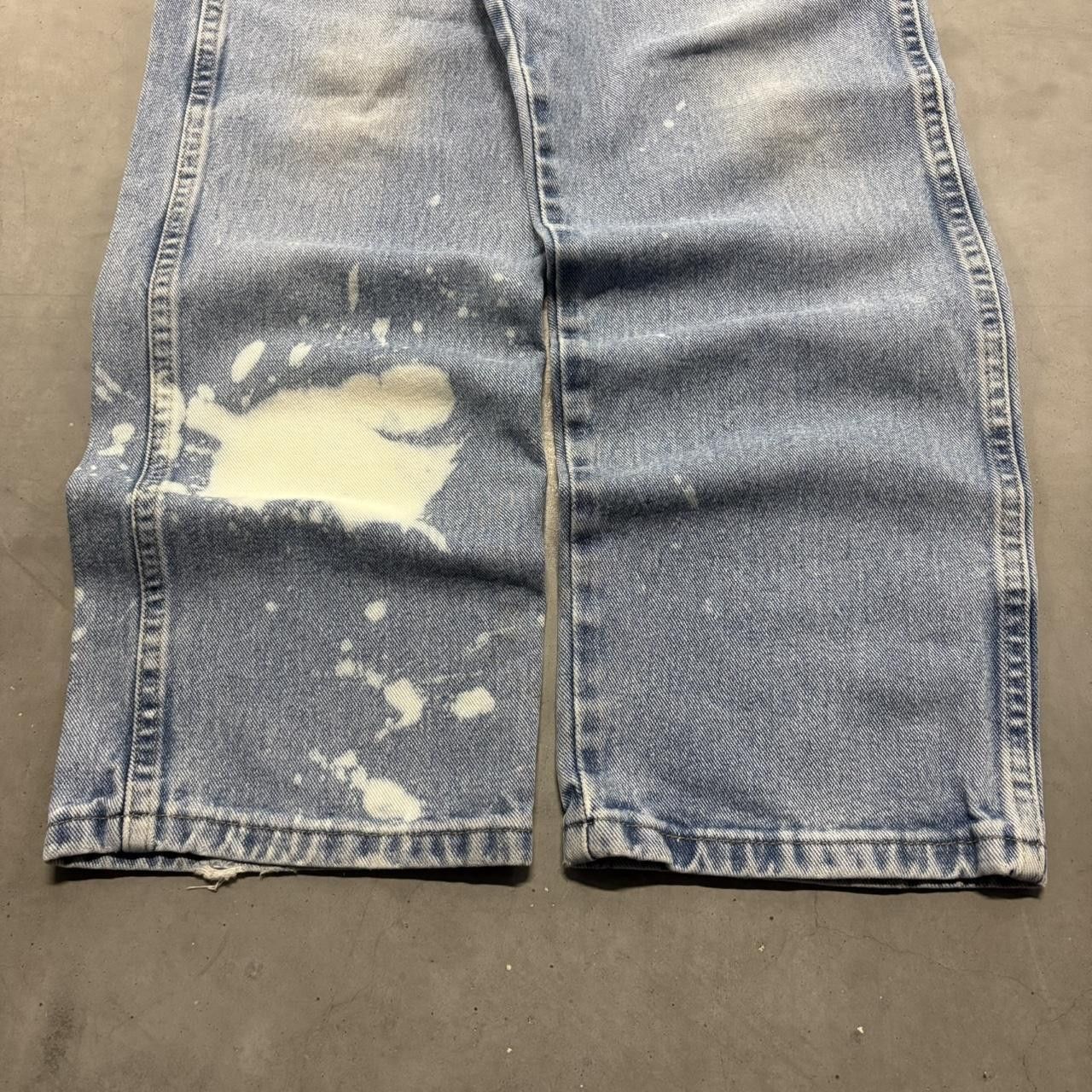 Vintage Crazy Vintage Y2K/2000s Baggy Medium Blue Wash Bleach Splatter Denim Jeans! Size US 34 / EU 50 - 5 Thumbnail