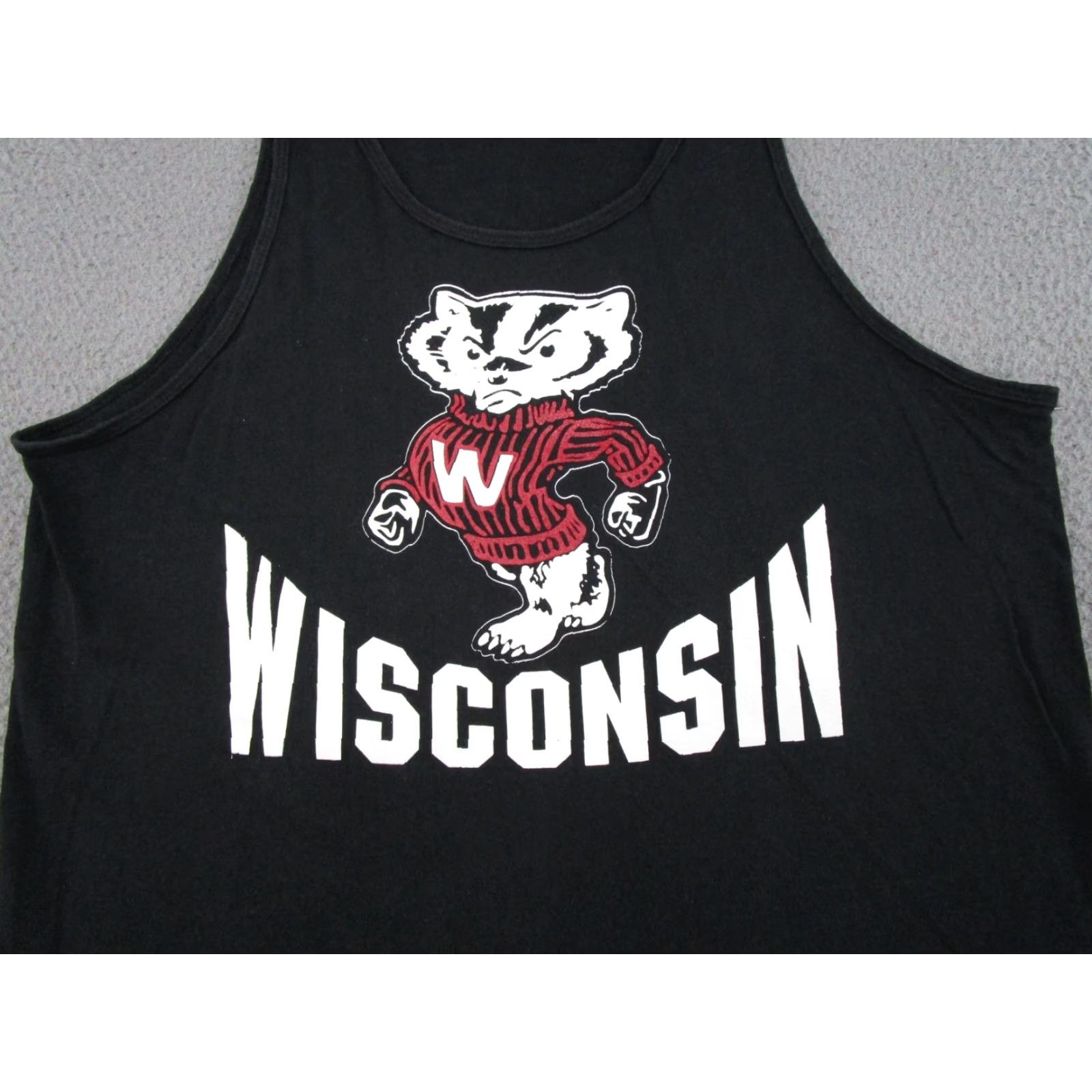 Fruit Of The Loom VINTAGE Fruit of the Loom Wisconsin Badgers SZ XL Crew Neck T-Shirt Men 90s Black Cotton Short Sleeve 1990s Vintage Size US XL / EU 56 / 4 - 2 Thumbnail