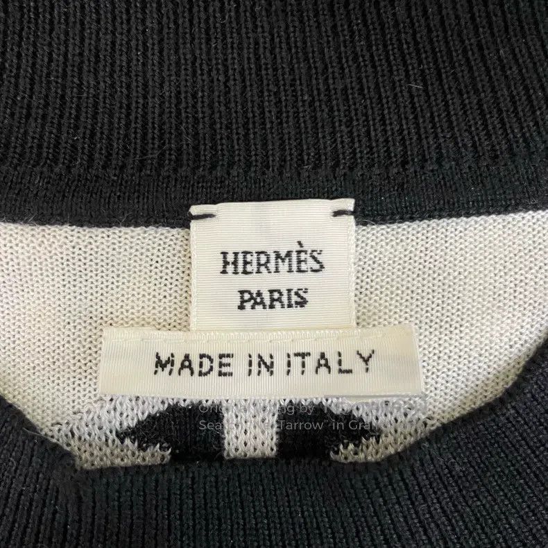 Hermes Hermes Black and White Chain Side-Button Sweater Size XS / US 0-2 / IT 36-38 - 5 Thumbnail