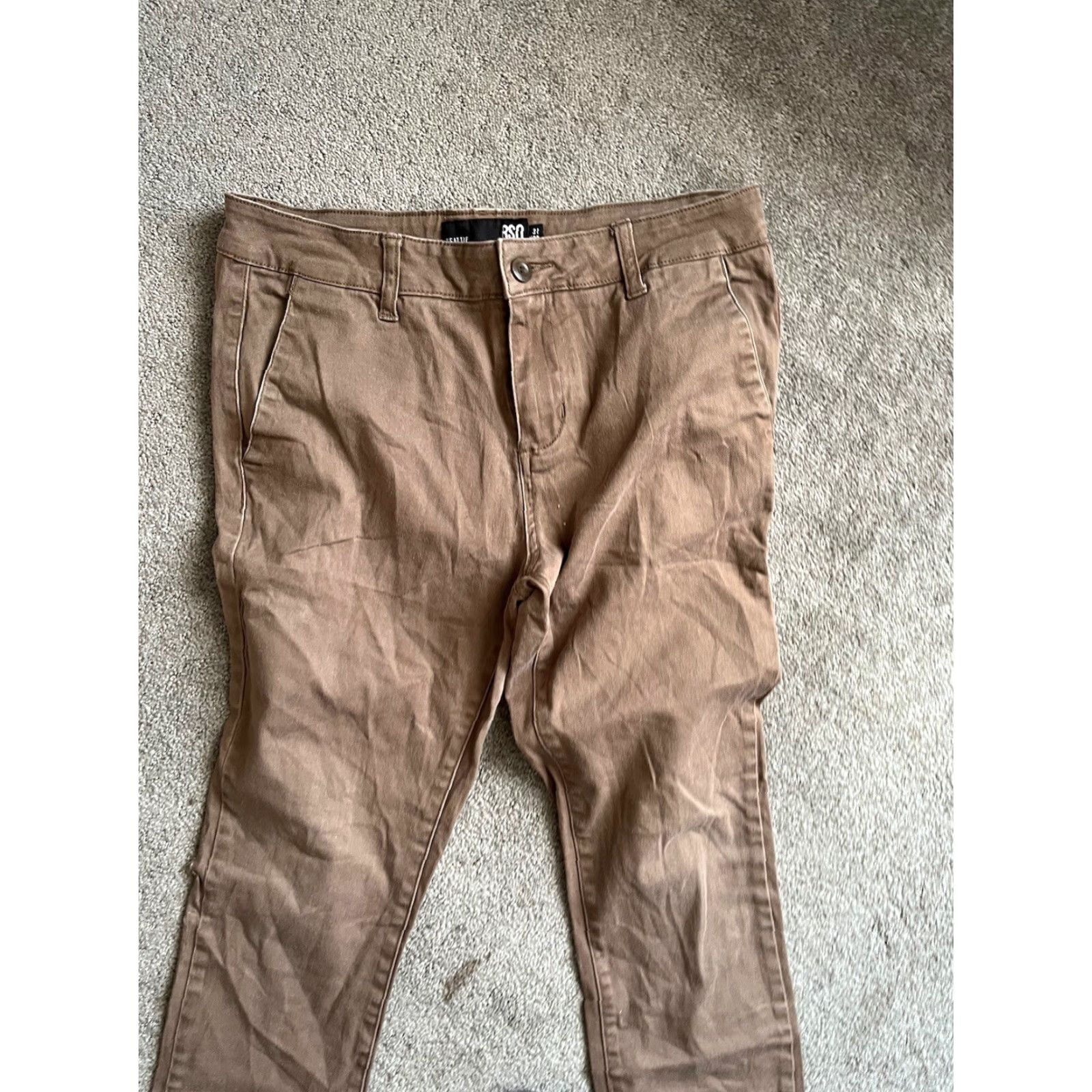Rsq RSQ Seattle Skinny Taper Men's Khaki Pants size 31 X 32 Brown Size US 31 - 2 Thumbnail