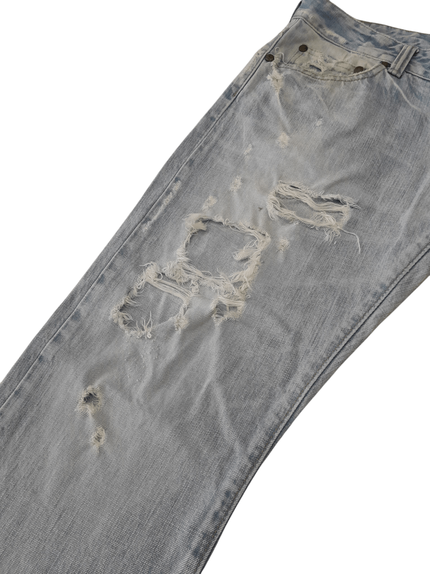 Designer × Japanese Brand Rivet & Blue Japan Denim Distressed (F406) Waist 33 Size US 33 - 3 Thumbnail