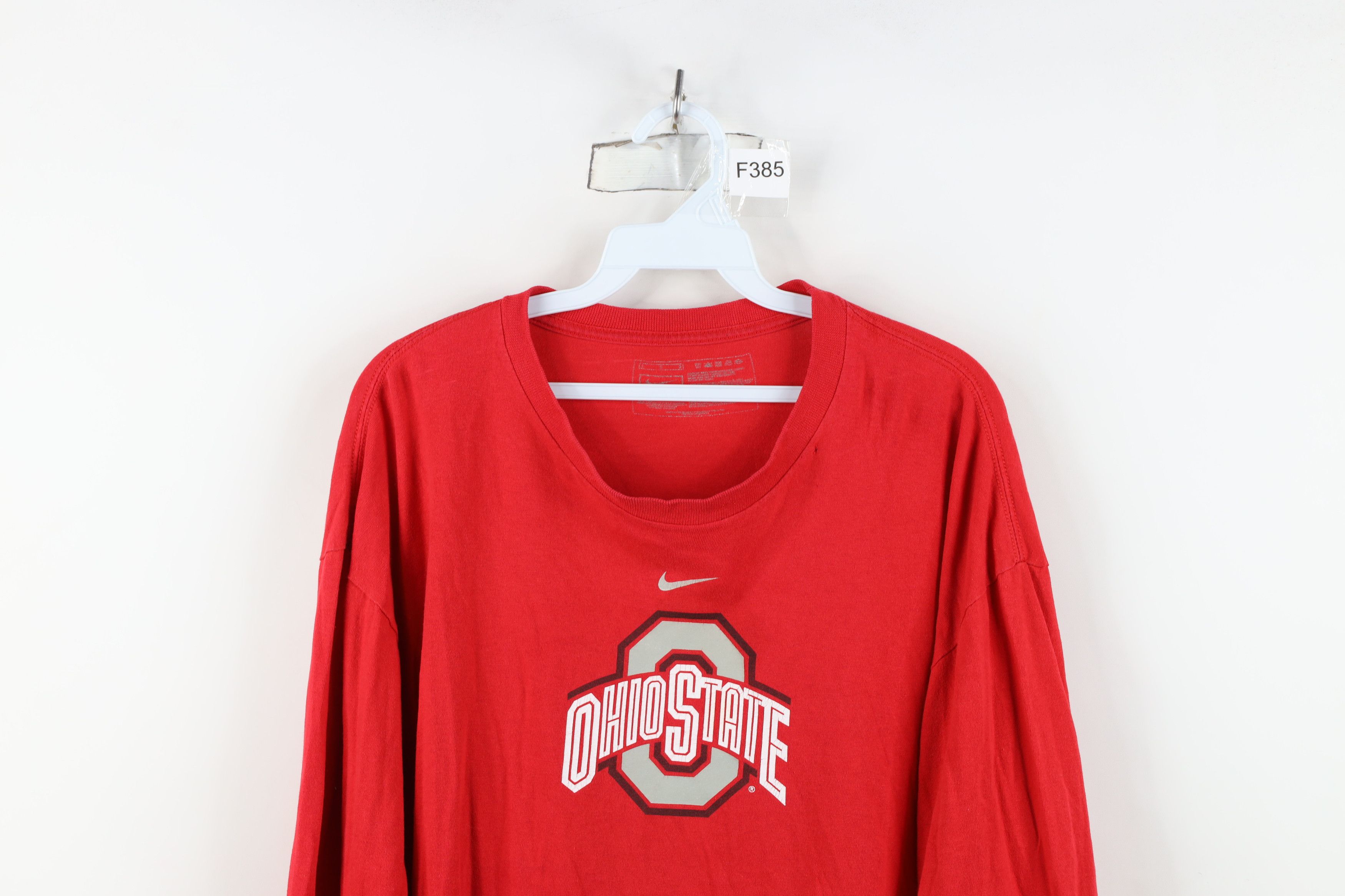 Nike Vintage Nike Center Swoosh Ohio State University T-Shirt Red Size US L / EU 52-54 / 3 - 2 Thumbnail
