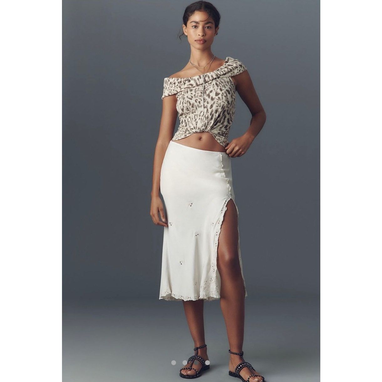 Anthropologie NWT Anthropologie Pilcro Off Shoulder Twist Rib Top Size XL / US 12-14 / IT 48-50 - 3 Thumbnail