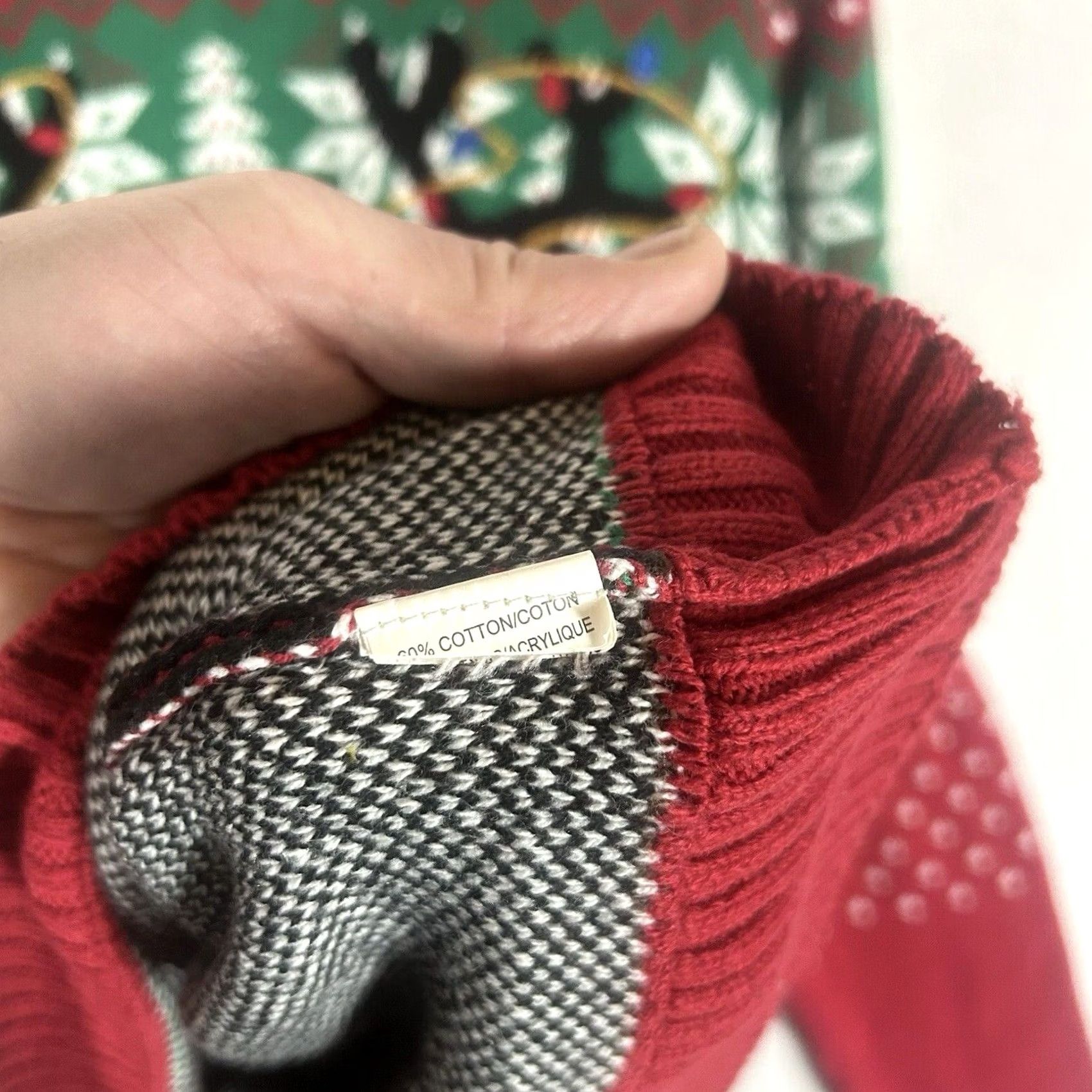 Vintage Ugly Christmas Sweater Womens L Rudolph Red Nose Reindeer Holiday Graphic Crew Neck Knit Pattern Holiday Christmas Size L / US 10 / IT 46 - 6 Thumbnail