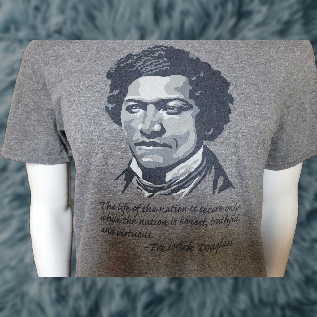 Anvil Frederick Douglass Quote T Shirt Medium Gray Anvil Mens Cotton Blend Graphic Tee Civil Rights USA Shirt Size US M / EU 48-50 / 2 - 1 Thumbnail