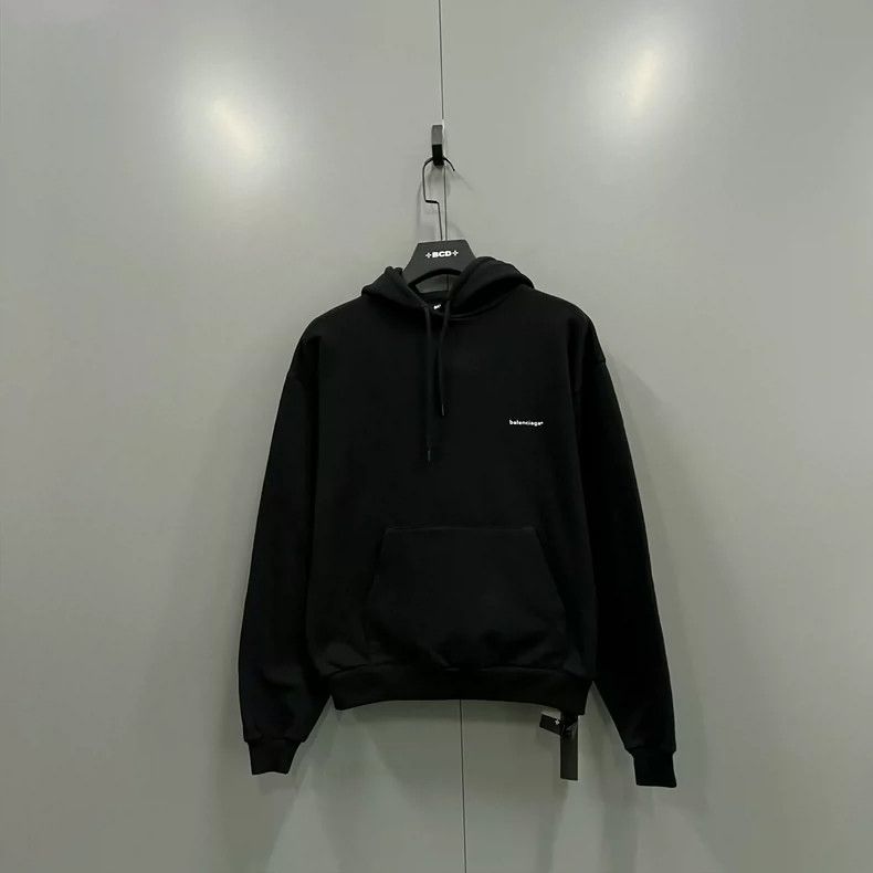 Balenciaga Balenciaga Black Printed Small Logo Hoodie Size US S / EU 44-46 / 1 - 1 Thumbnail