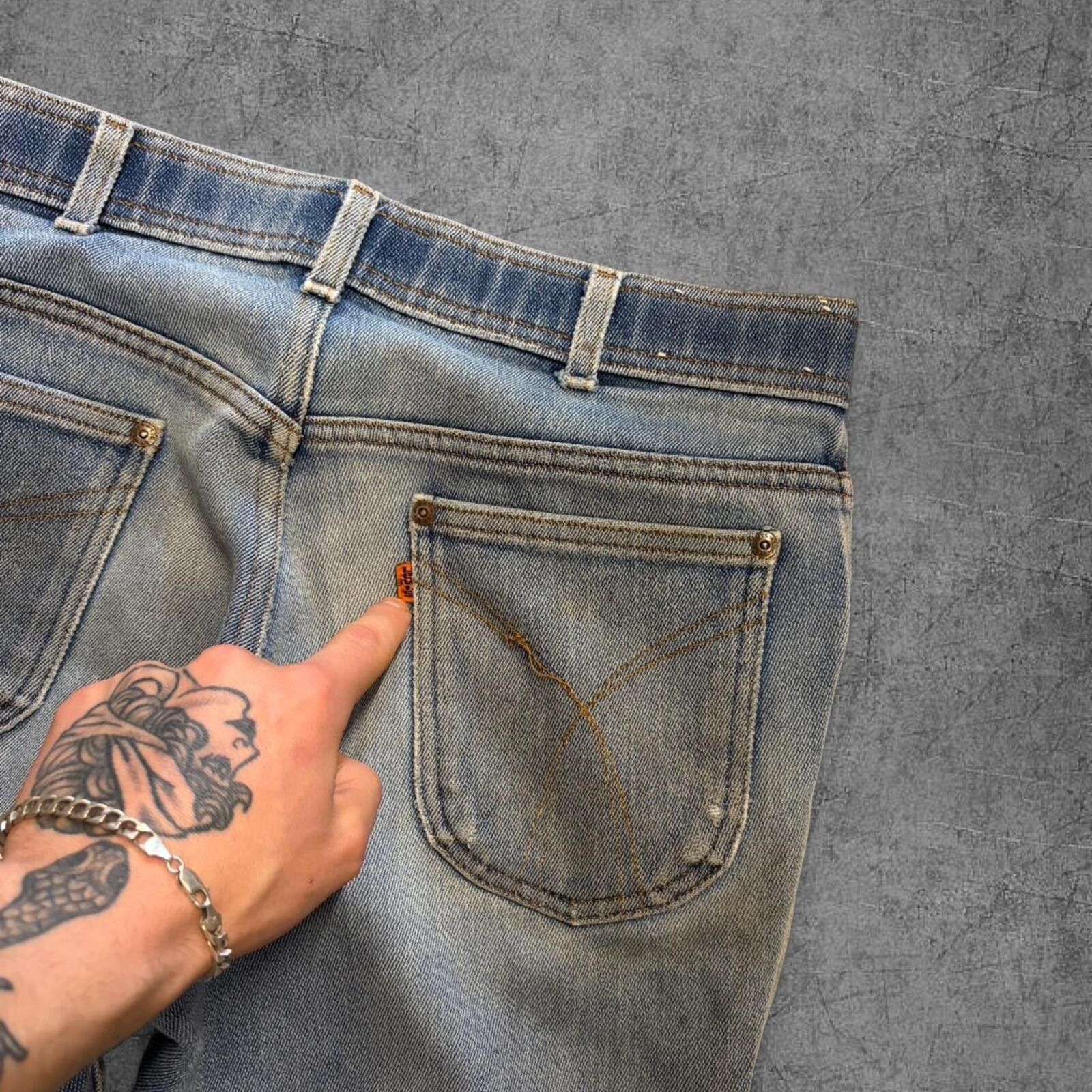 Levi's Vintage 1979 Levi 207 Orange Tab Bootcut Jeans Size US 33 - 2 Thumbnail
