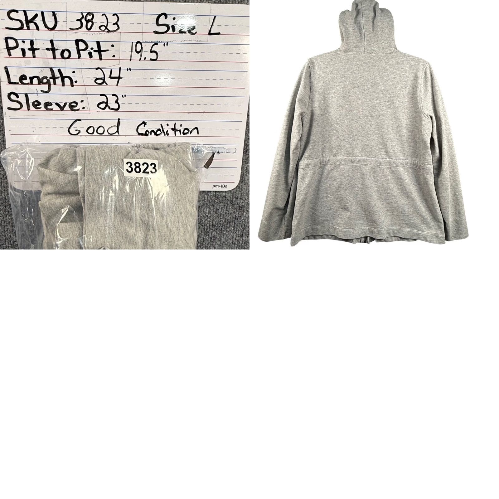 Jones New York Jones New York Sport Hoodie Shirt Womens L Gray Full Zip Hooded Lightweight Lined Pockets Zebra Print Hood Lining - Size L / US 10 / IT 46 - 8 Thumbnail