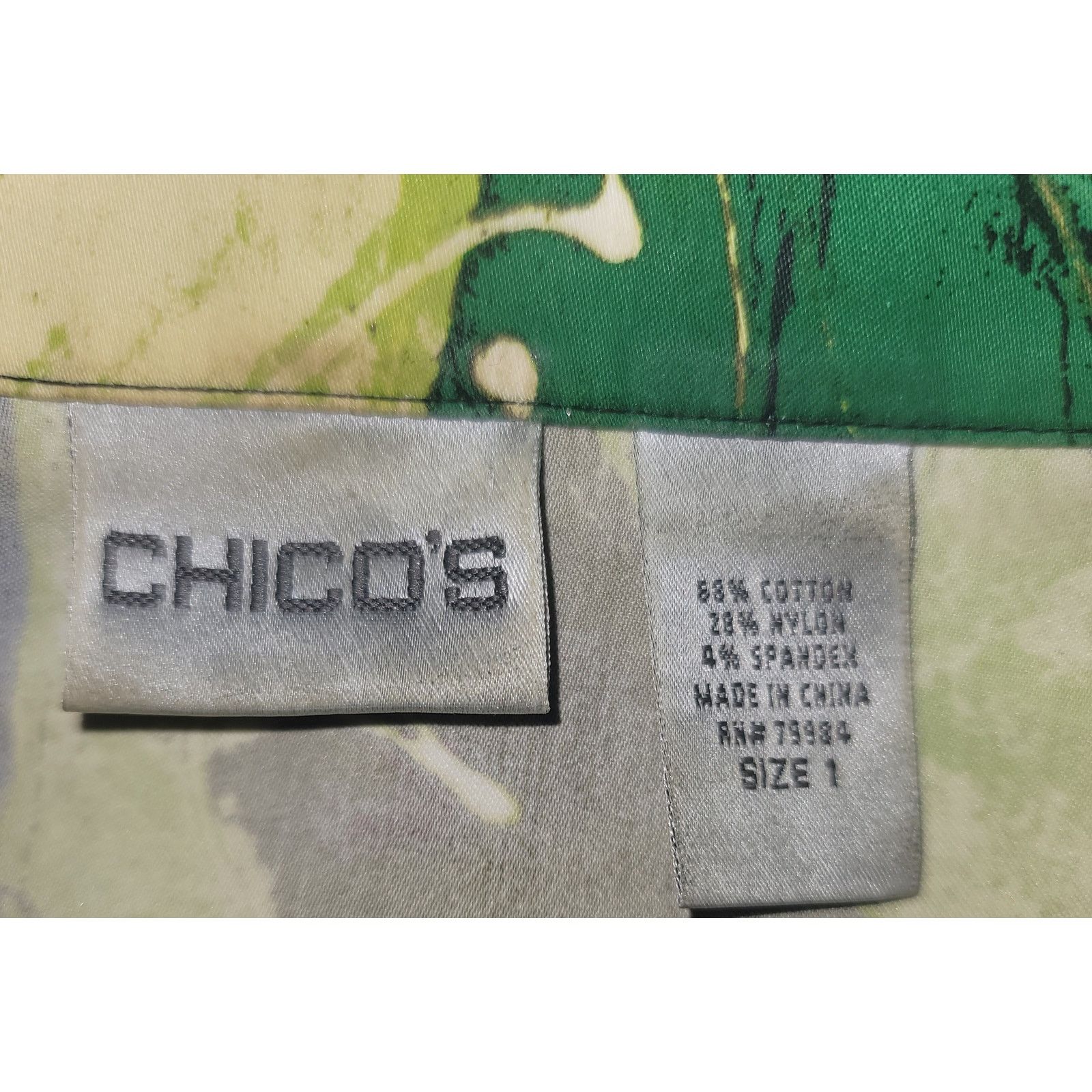 Chicos Chico's Green Brown Button Bold Floral Women Blazer 1 M Size M / US 6-8 / IT 42-44 - 4 Thumbnail