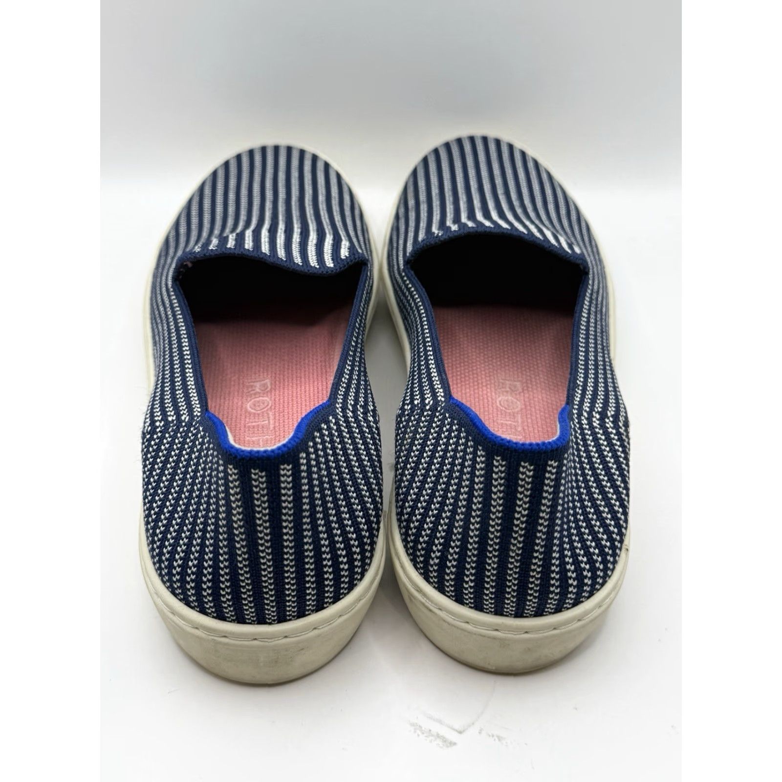 Rothy's ROTHY'S Riviera Pinstripe Slip On Sneakers Womens 8.5 Blue Pinstripe Slip On Casual Sneaker 39 EU 6 UK Size US 6 / IT 36 - 5 Thumbnail