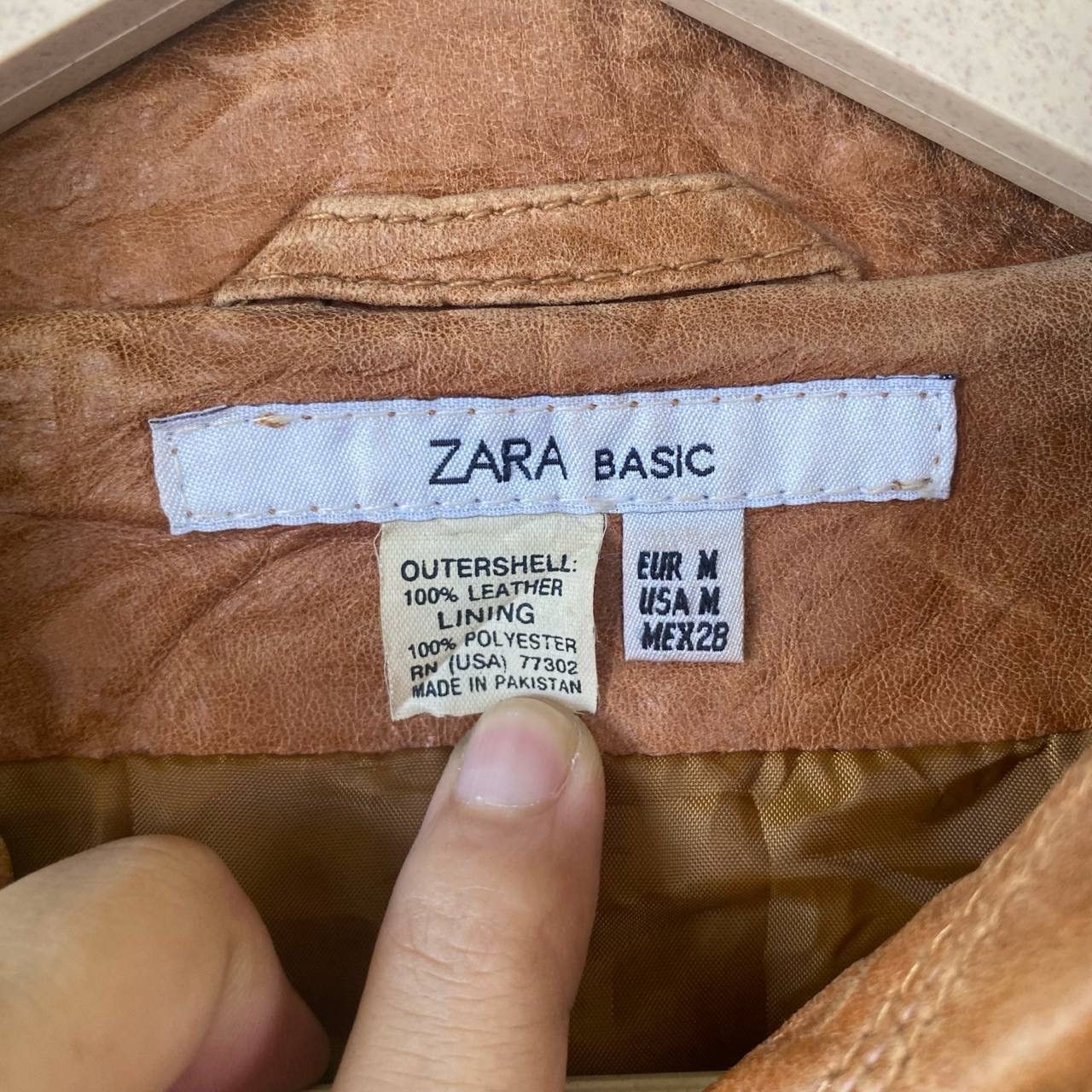 Genuine Leather × Vintage Vintage Zara Leather Peacoat Size M / US 6-8 / IT 42-44 - 6 Thumbnail
