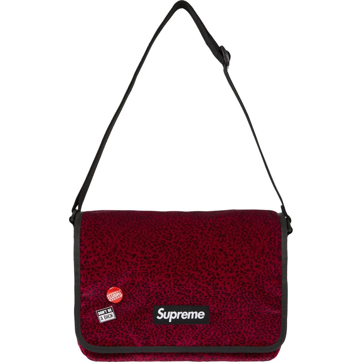 Supreme Velvet Small Messenger Bag Red Leopard FW25