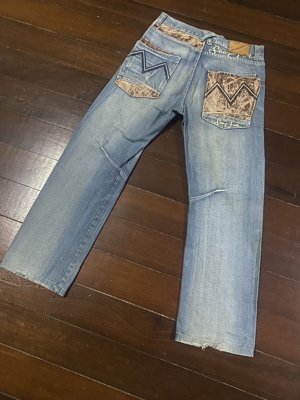 Anchor Blue × JNCO × Sean John Fire vintage SEAN JOHN WIDE LEG dirty mud wash Size US 34 / EU 50 - 4 Thumbnail