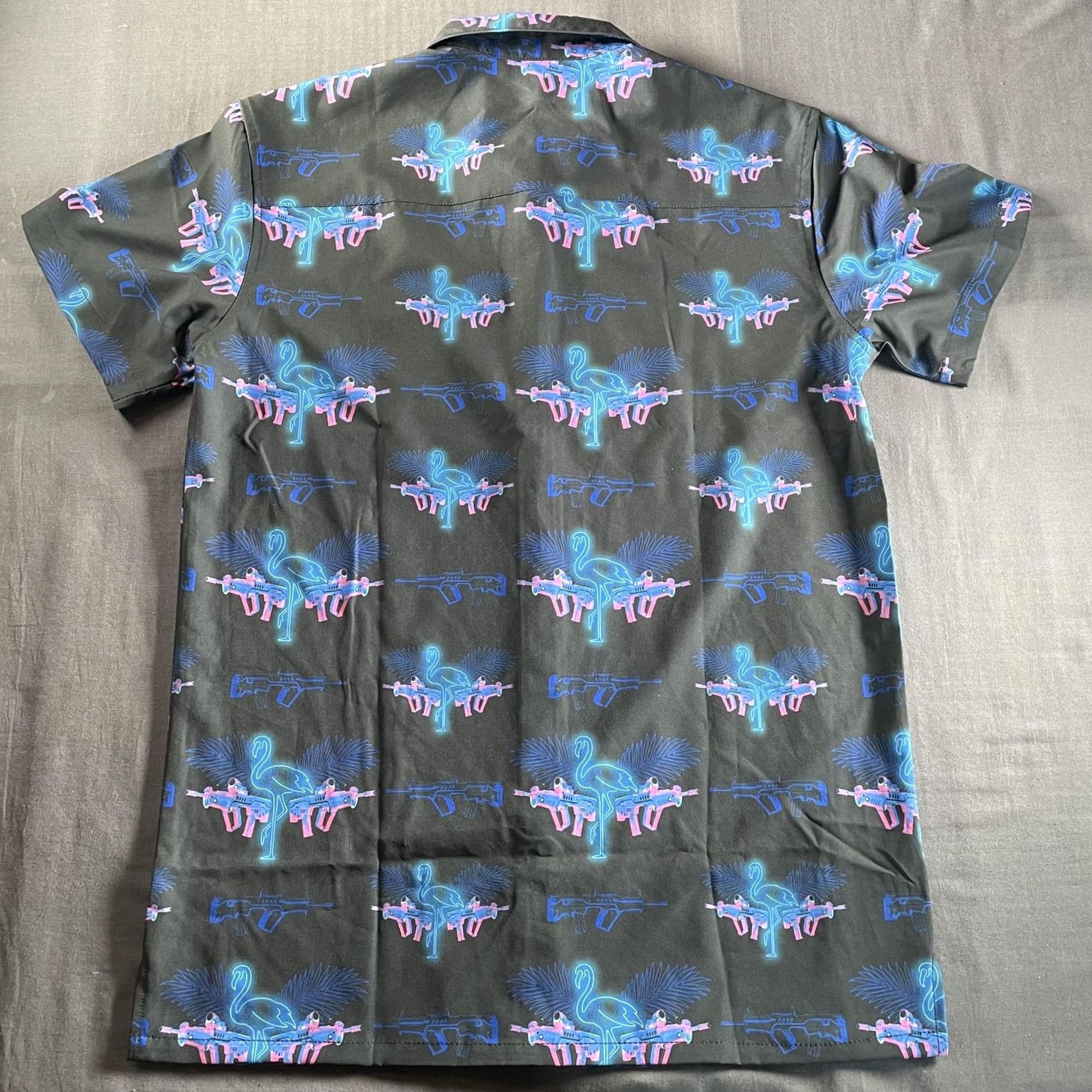 Etro Retro Rifle Shirt Mens M Black Flamingo Gun Short Sleeve Button Up School? Size US M / EU 48-50 / 2 - 6 Thumbnail