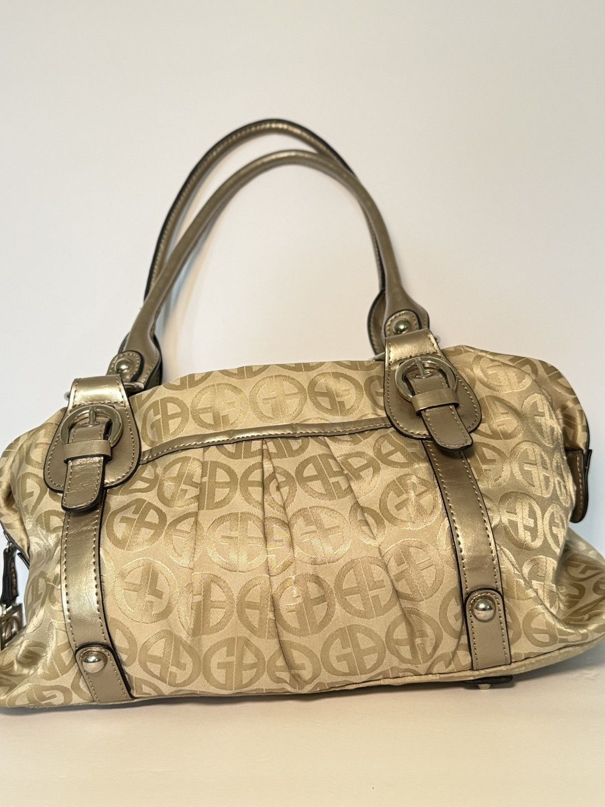 Giani Bernini Vintage Giani Bernini Gold Tan Monogram Handbag Size ONE SIZE - 20 Thumbnail