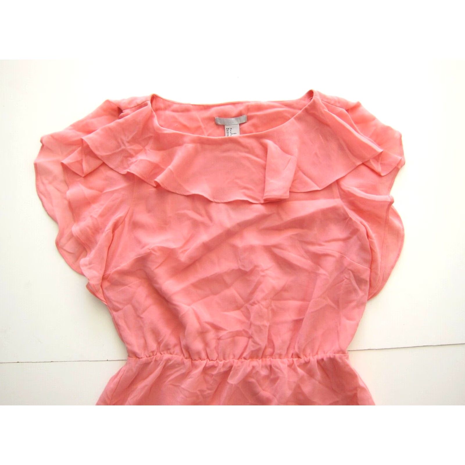 H&M NWT H&M Pink Satin Sheer Cap Sleeve Sheath Empire Shift Tunic Sun Dress 4 Size S / US 4 / IT 40 - 3 Thumbnail