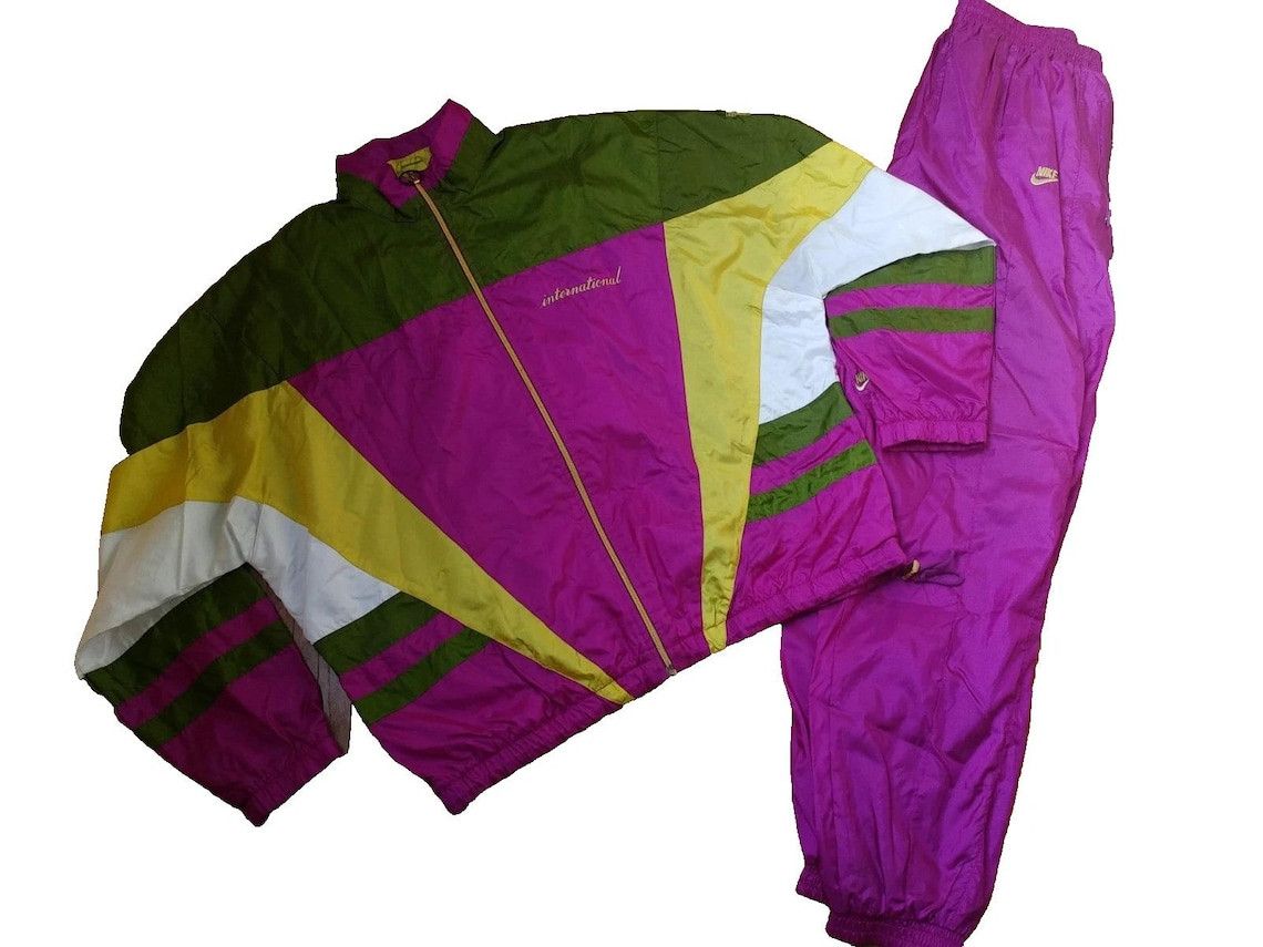 Nike Nike tracksuit, neon purple, vintage track suit, jacket L Size US L / EU 52-54 / 3 - 1 Thumbnail