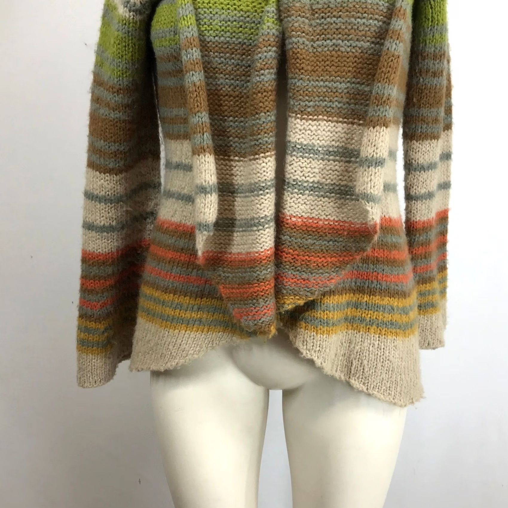 Vintage VINTAGE Wooden Ships Striped Waterfall Cardigan Sweater Medium Large Size M / US 6-8 / IT 42-44 - 3 Thumbnail