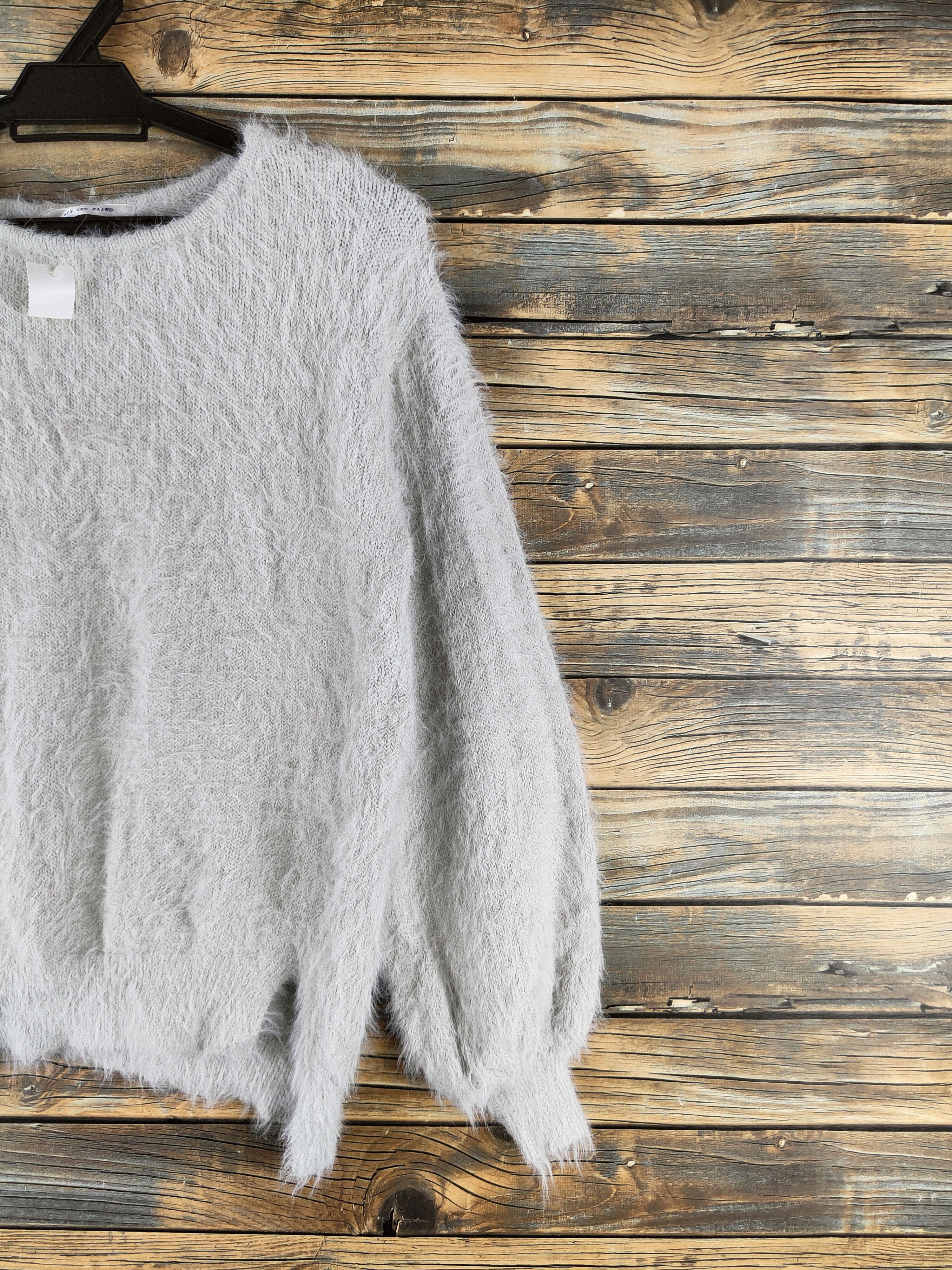 Japanese Brand DL Aix Les Bains Gray shaggy Fur Mohair Knitwear #46-491 Size S / US 4 / IT 40 - 5 Thumbnail