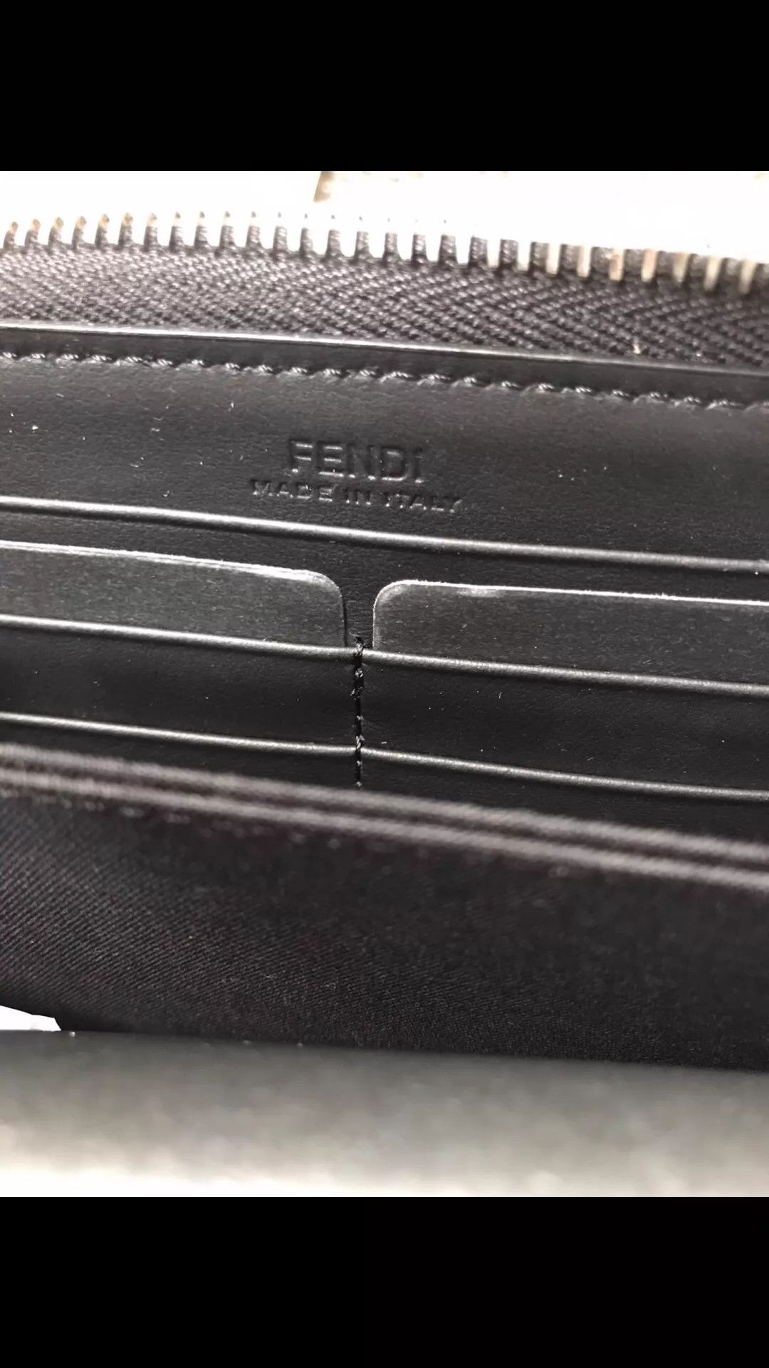 Fendi Fendi Long Zipper Wallet All-Leather Embossed Logo Size ONE SIZE - 6 Thumbnail