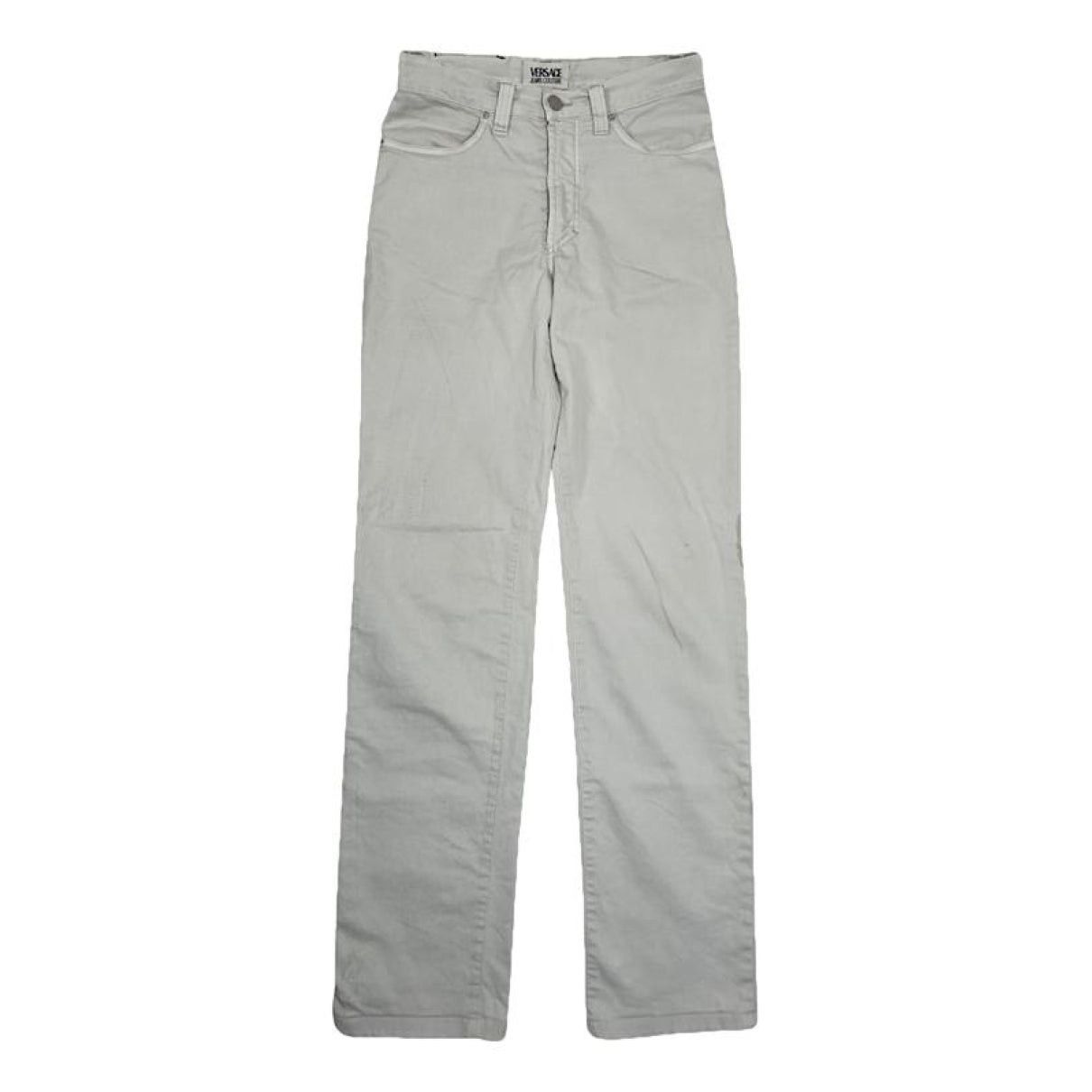 Versace Jeans Couture White Cotton Trouser Size 30" / US 8 / IT 44 - 1 Thumbnail