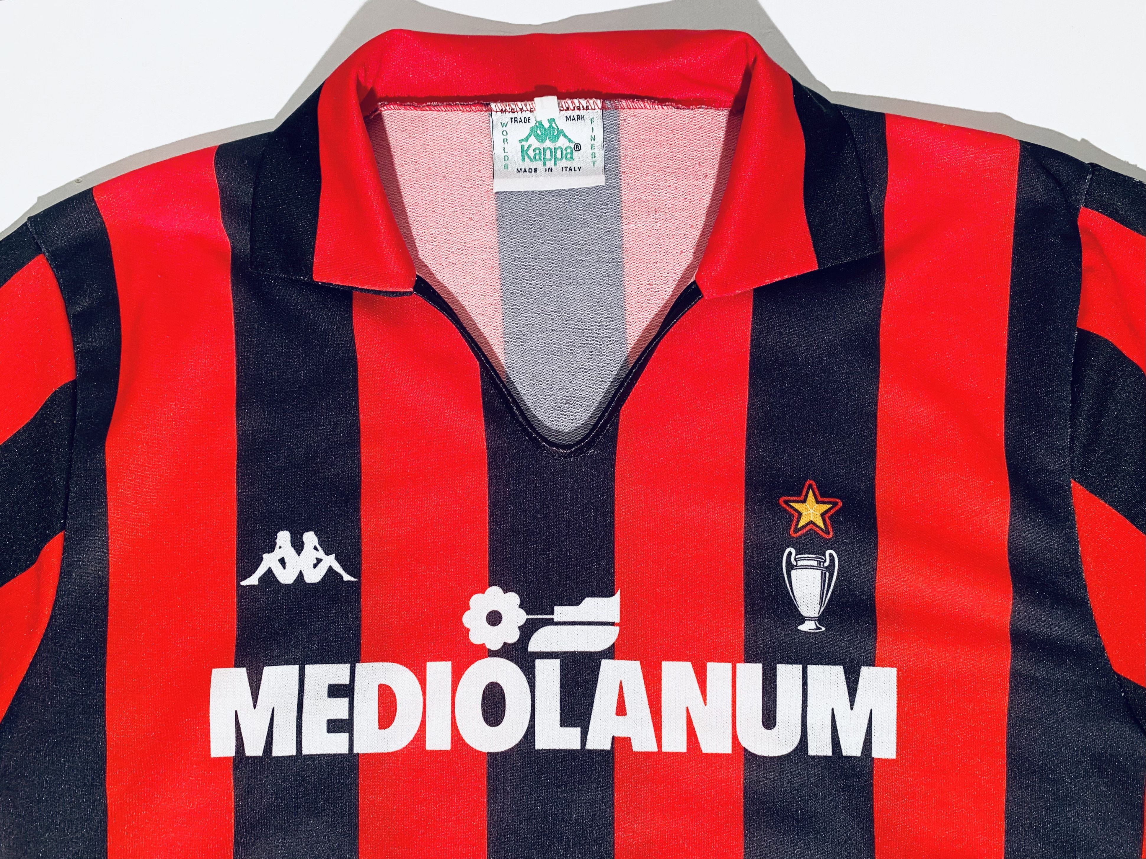Kappa AC Milan Home Football Shirt 1989 - 1990 / Mediolanum Size US M / EU 48-50 / 2 - 5 Thumbnail