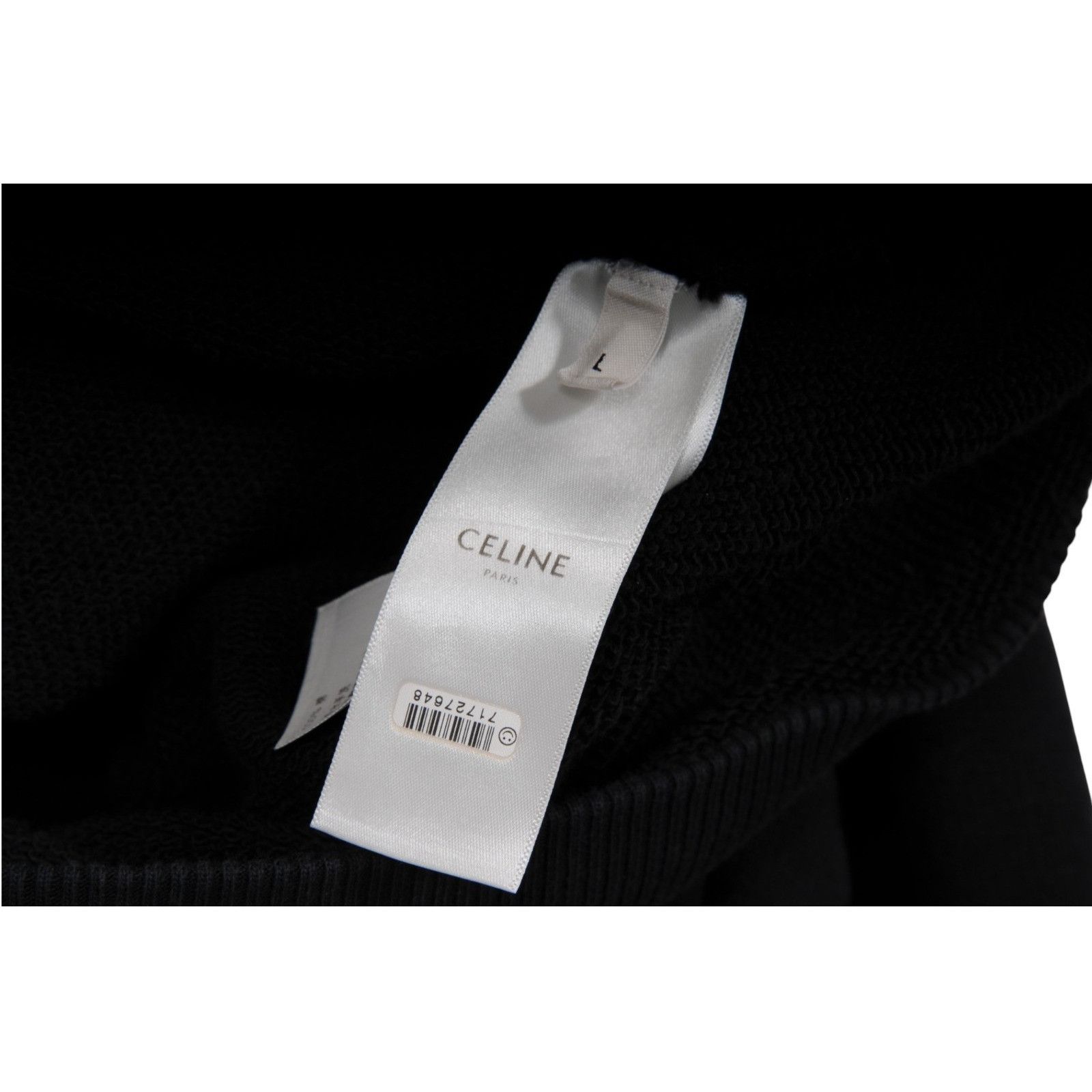 Celine Embroidered Logo Hoodie Black White Pullover Size US L / EU 52-54 / 3 - 7 Thumbnail