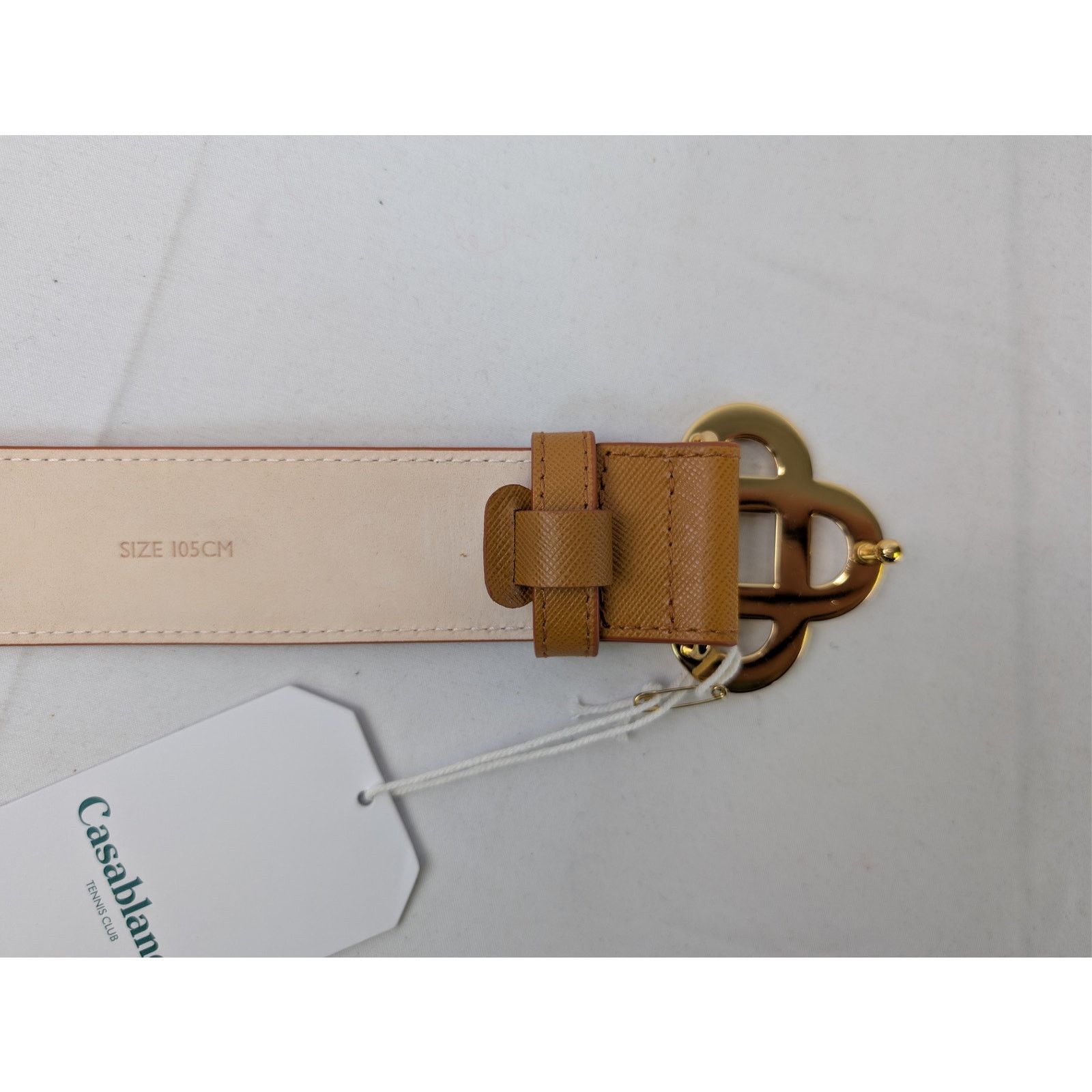 Casablanca o1rshd1 Size: 105cm / Men's Leather CC Logo Buckle Belt Tan Size 42 - 10 Thumbnail