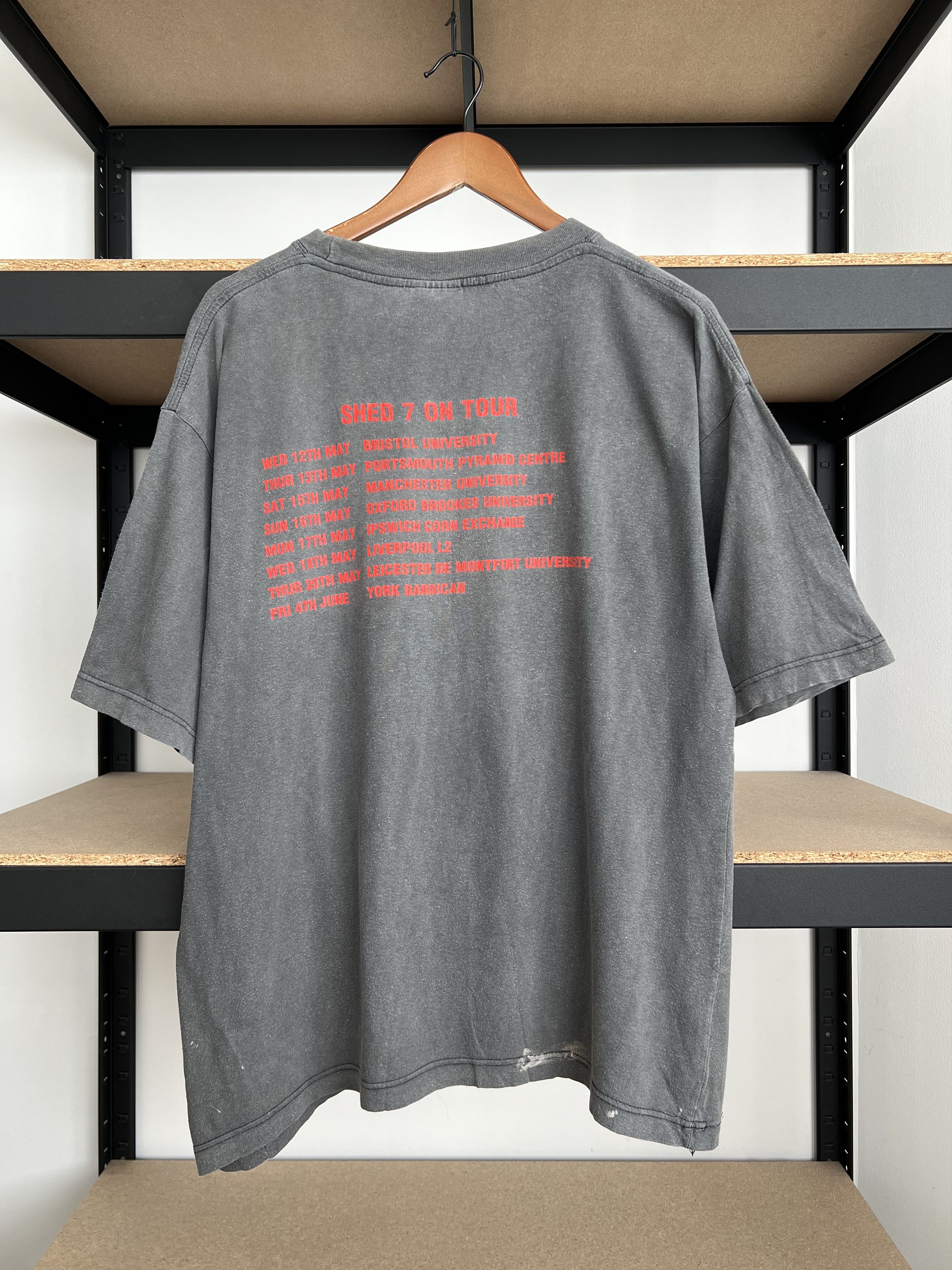 Band Tees Vintage 90s Shed Seven Britpop Rock Band Thrashed T-shirt Size US XL / EU 56 / 4 - 2 Thumbnail