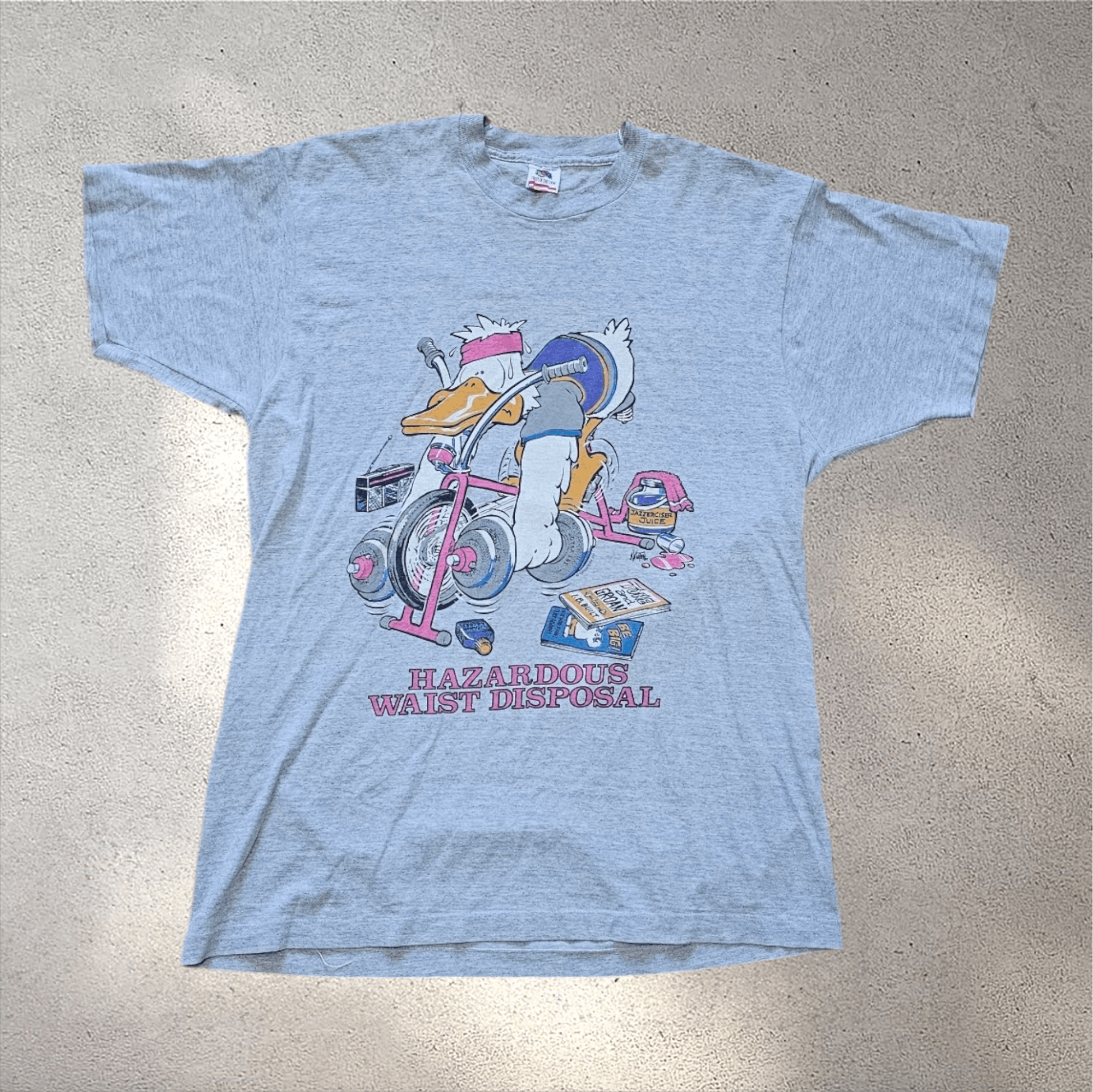 Fruit Of The Loom × Vintage 1989 Duck Training Funny Gym Tee Size US XL / EU 56 / 4 - 1 Thumbnail
